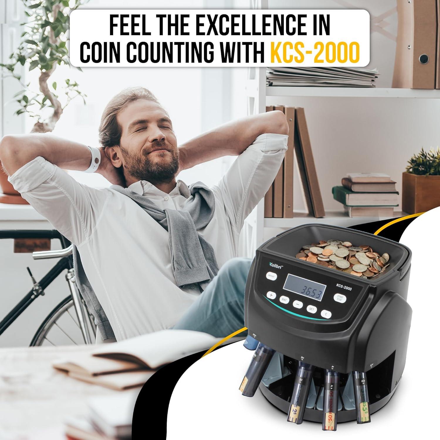 Kolibri KCS-2000 Máquina Contadora de Monedas Profesional