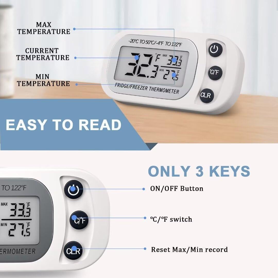 Termómetro Digital Impermeable FAHZON 2 Piezas Negro