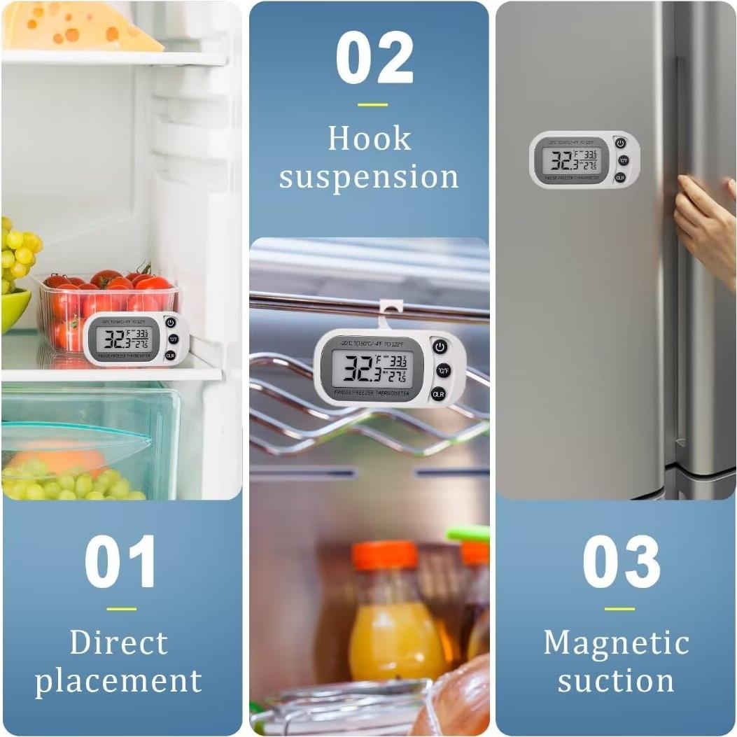 Termómetro Digital Impermeable FAHZON 2 Piezas Negro