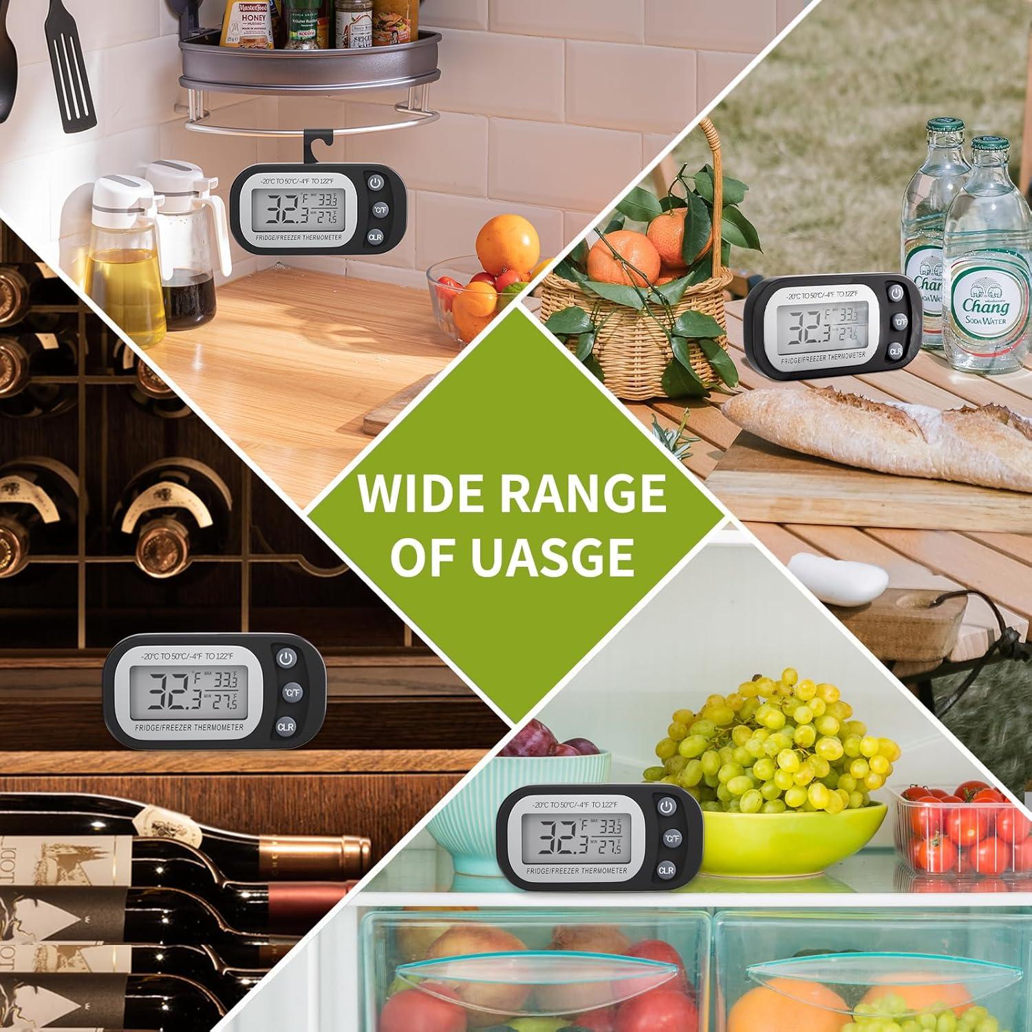 Termómetro Digital Impermeable FAHZON 2 Piezas Negro