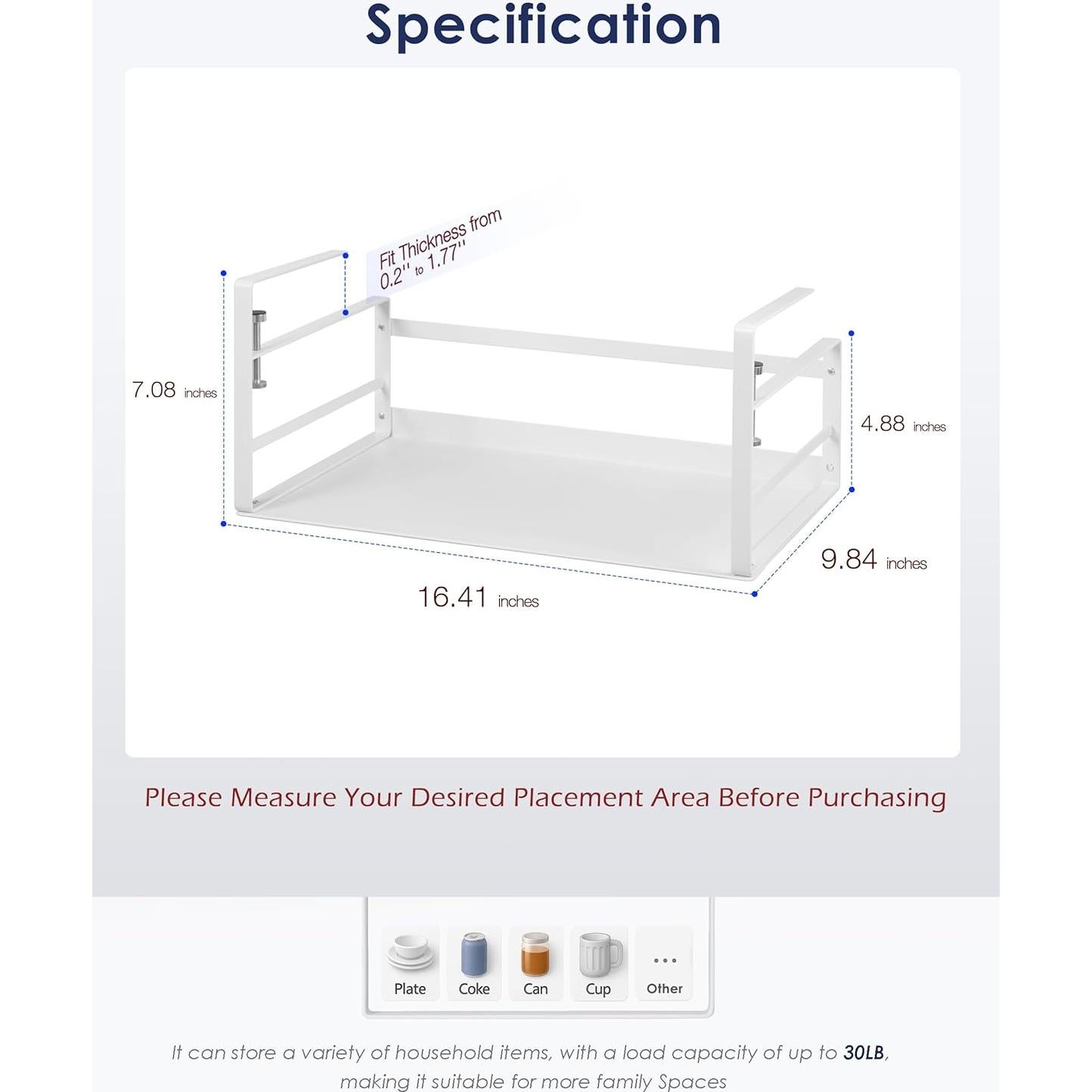 Organizador Bajo Estante Nxconsu 2 Pack Blanco 13.6 kg