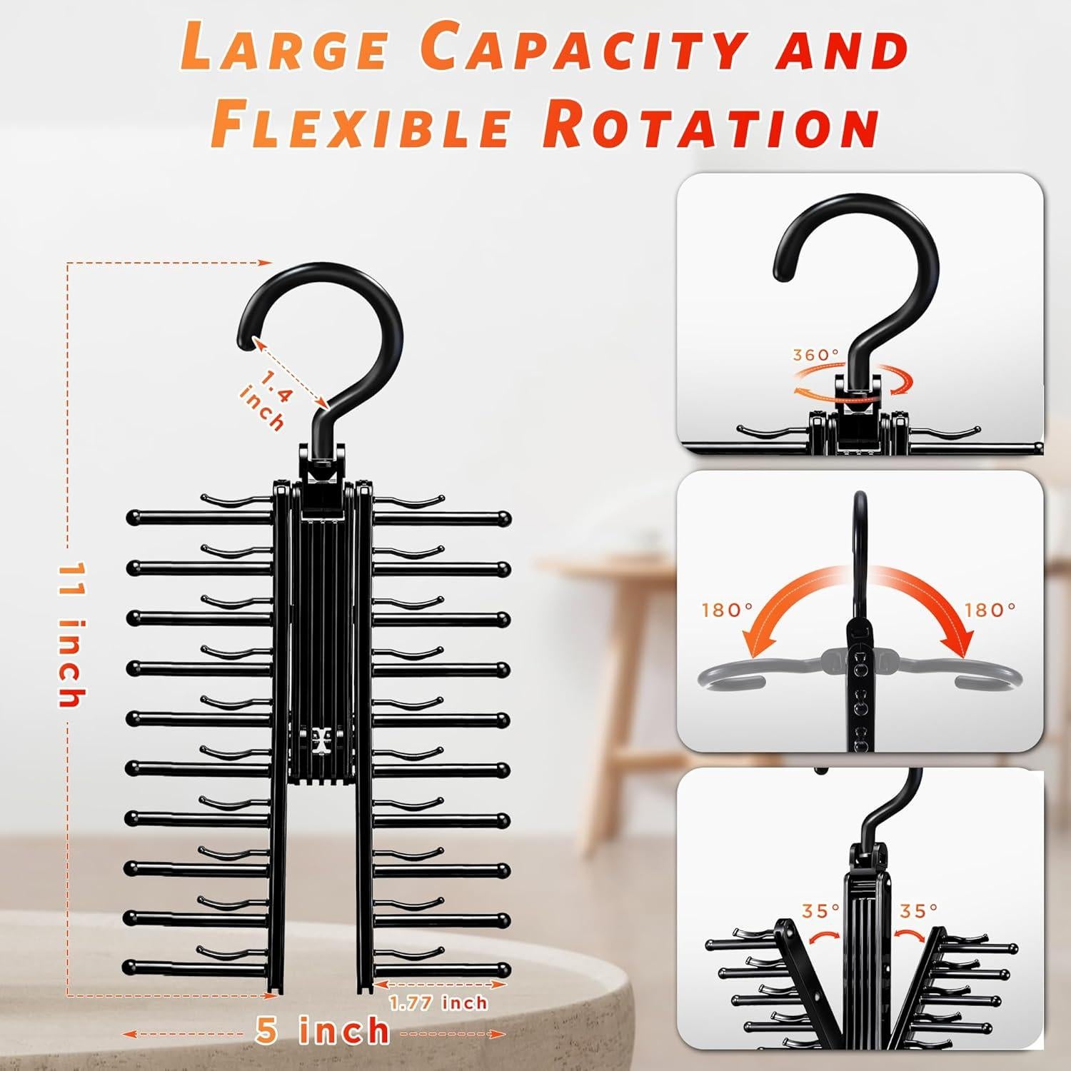 Soporte para Corbatas IPOW 2 PCS Antideslizante 360°
