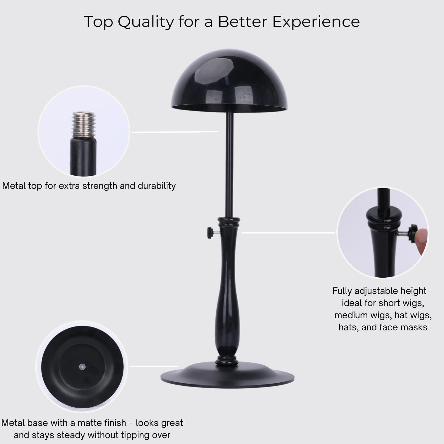 Soporte para Pelucas Lightmay Ajustable 30.48-48.26cm Metal