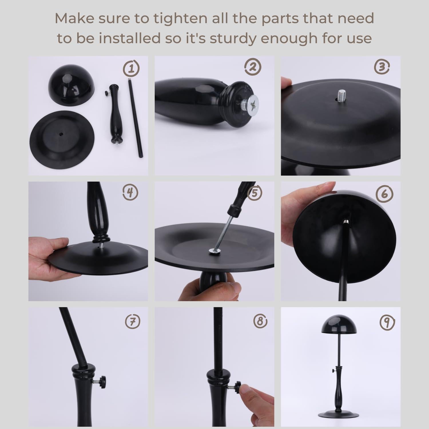 Soporte para Pelucas Lightmay Ajustable 30.48-48.26cm Metal