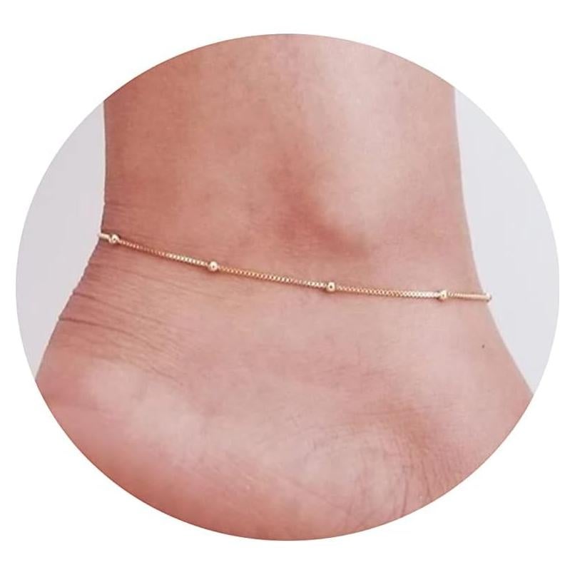 Tobillera de Oro 18k Kyerlyn Cadena Delicada Ajustable
