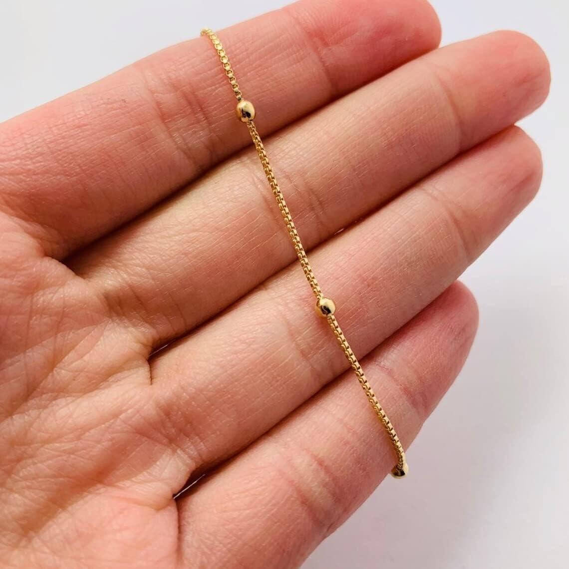 Tobillera de Oro 18k Kyerlyn Cadena Delicada Ajustable