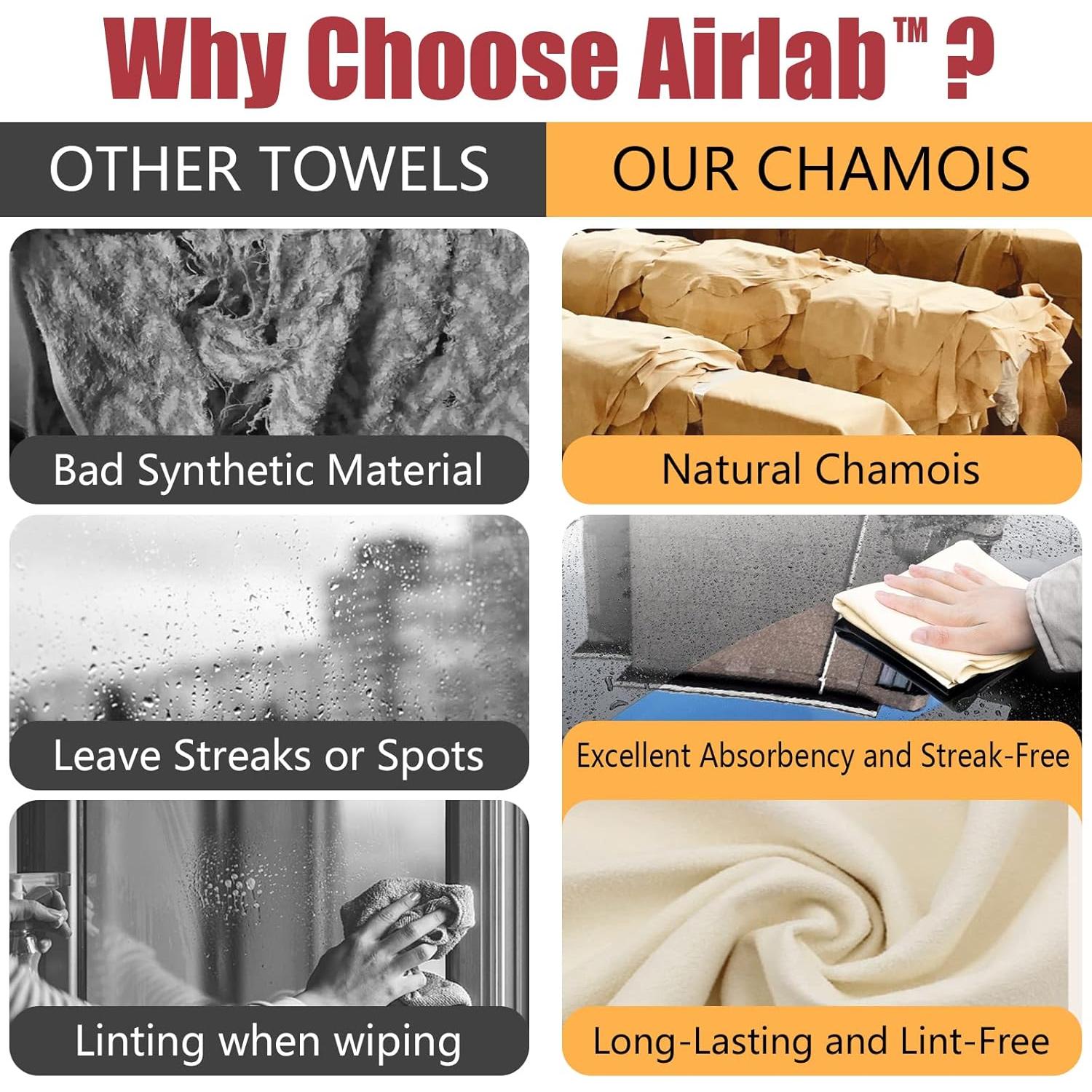 Paño de Chamois Airlab 61x41 cm 2 Unidades Cuero Natural