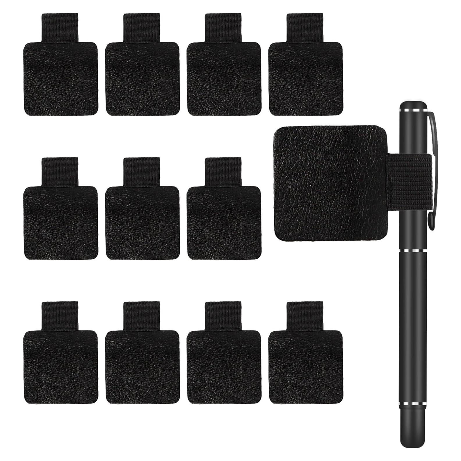 12 Soportes de Lazo para Bolígrafo Autoadhesivos AUXBC Negro
