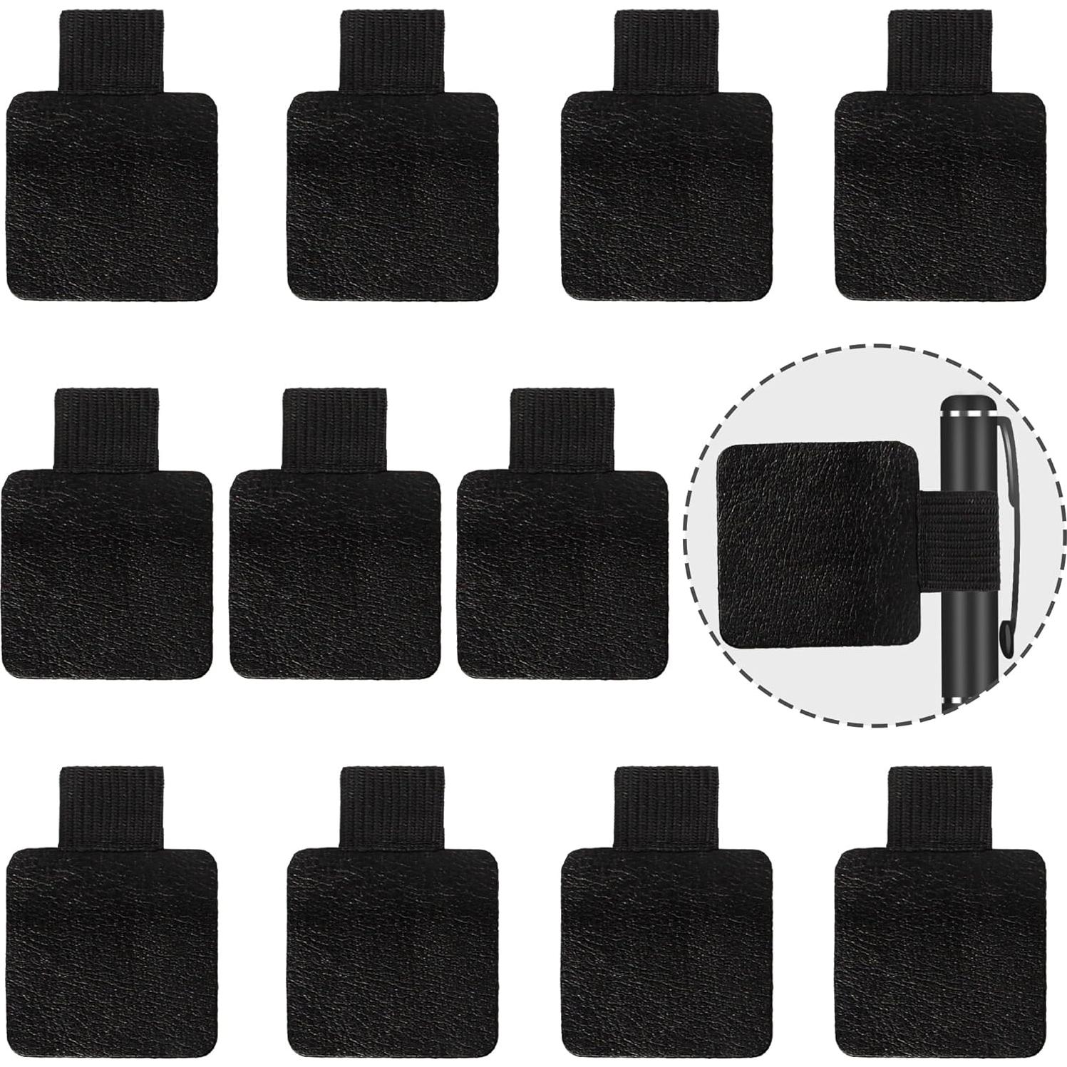 12 Soportes de Lazo para Bolígrafo Autoadhesivos AUXBC Negro