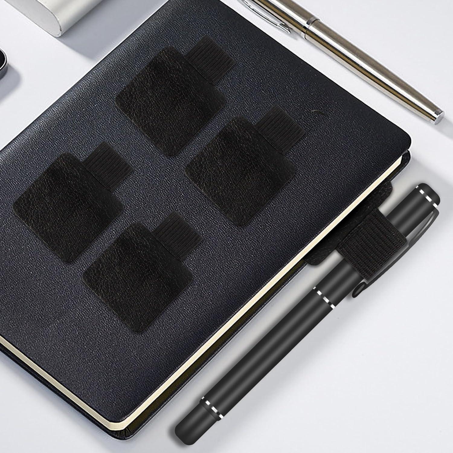 12 Soportes de Lazo para Bolígrafo Autoadhesivos AUXBC Negro