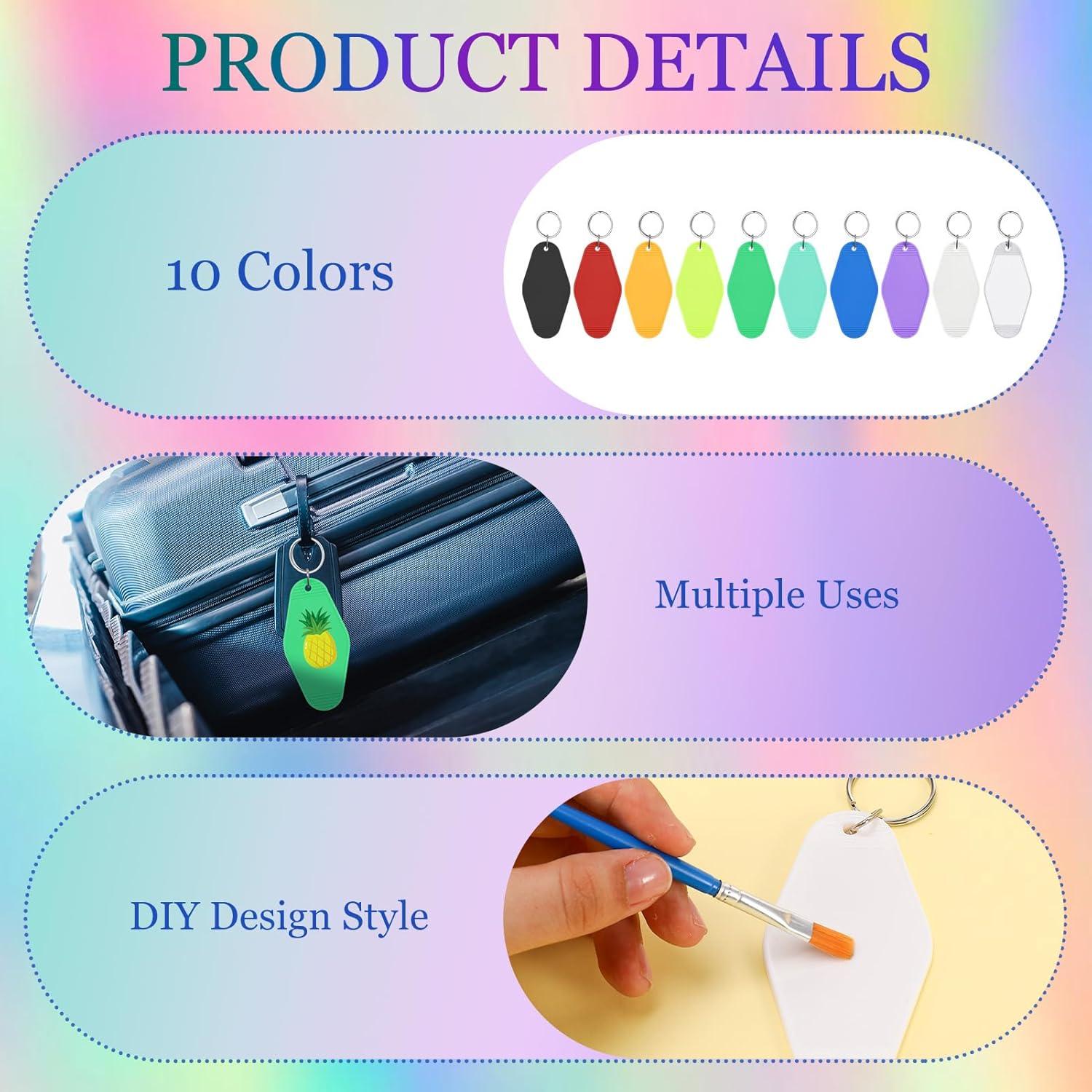 Llavero de Hotel en Blanco LOTMER 20 Pcs 10 Colores DIY