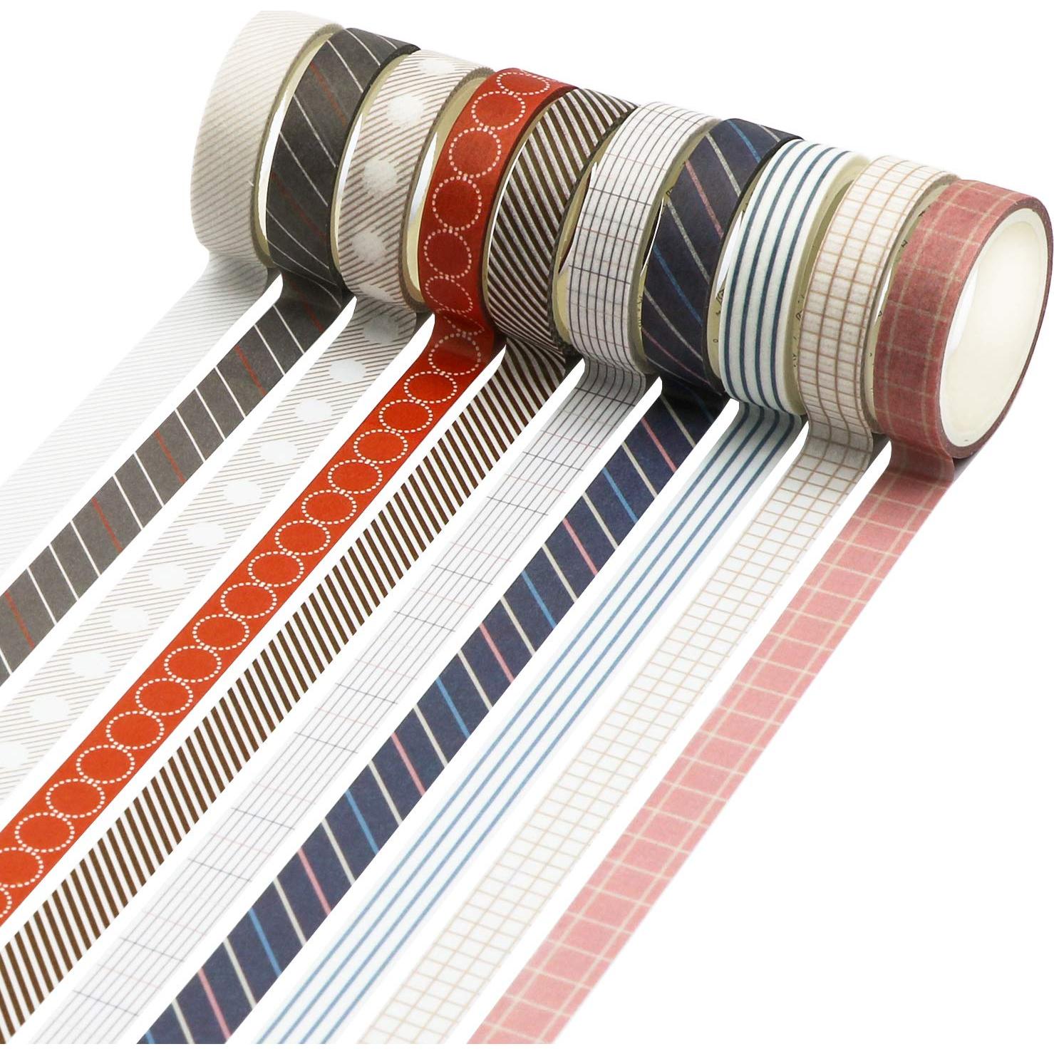 Set de 40 Rollos de Cinta Washi Knaid 10 mm Minimalista