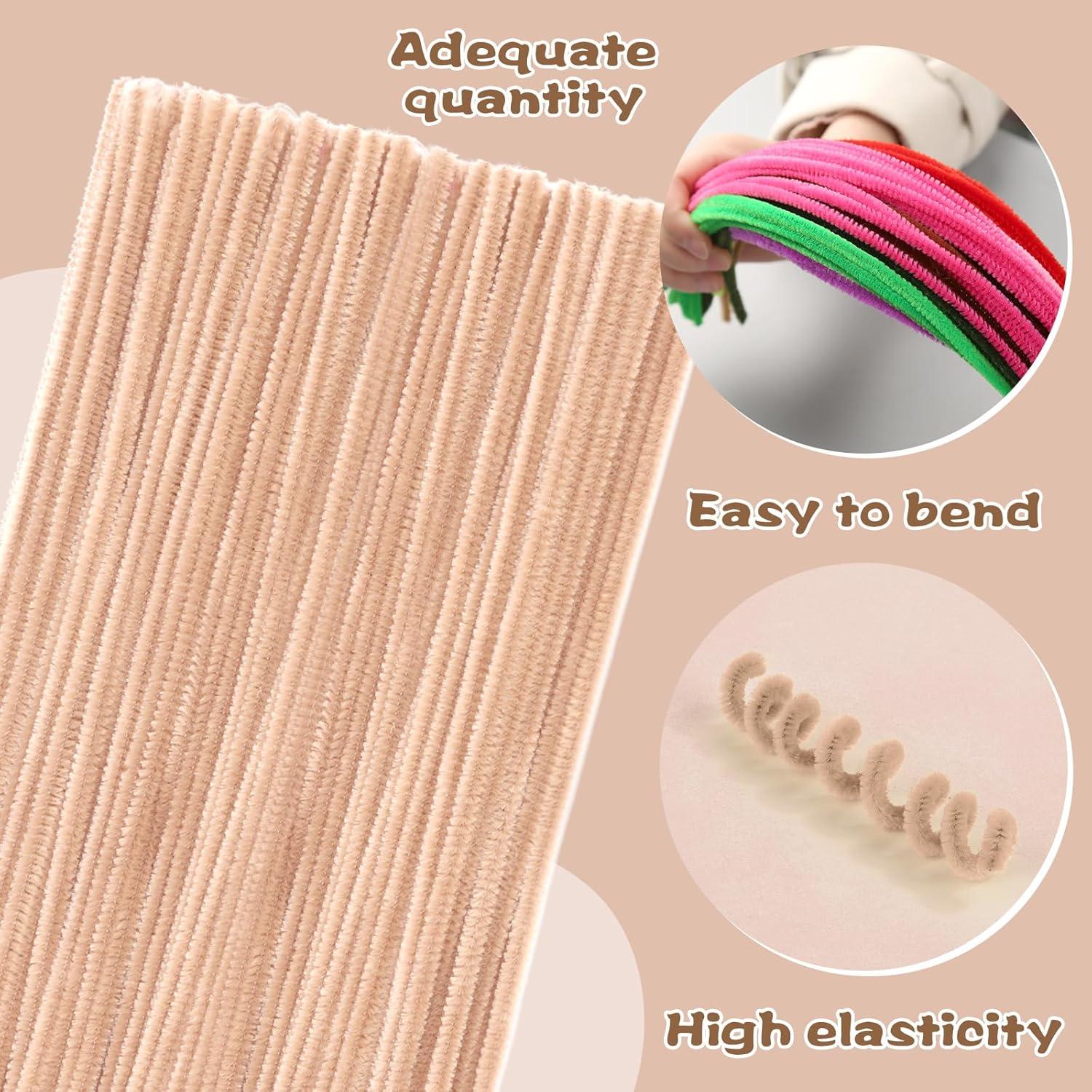 100 Limpiapipas Chenille Beige Zlulary 7 mm x 30 cm Manualidades