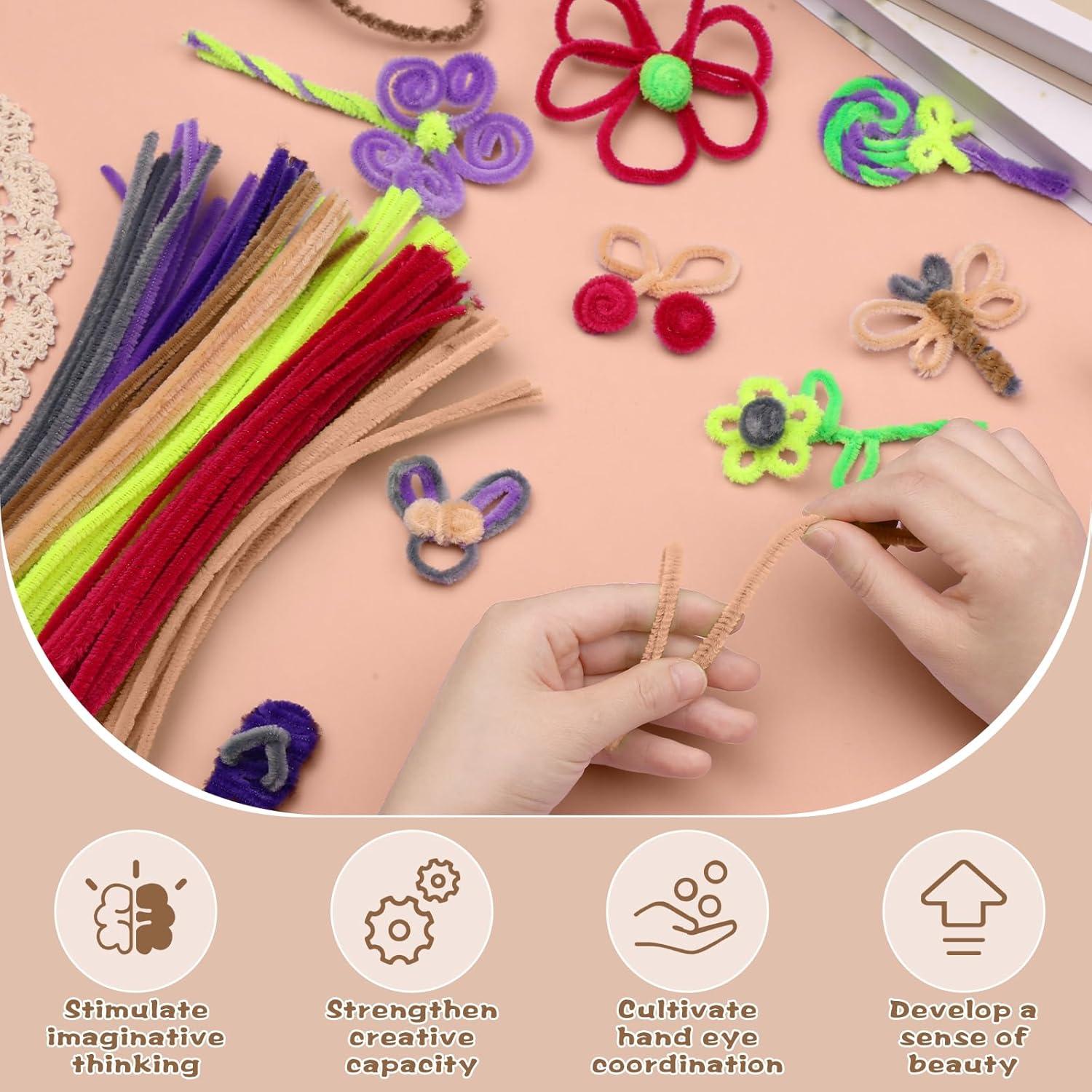 100 Limpiapipas Chenille Beige Zlulary 7 mm x 30 cm Manualidades