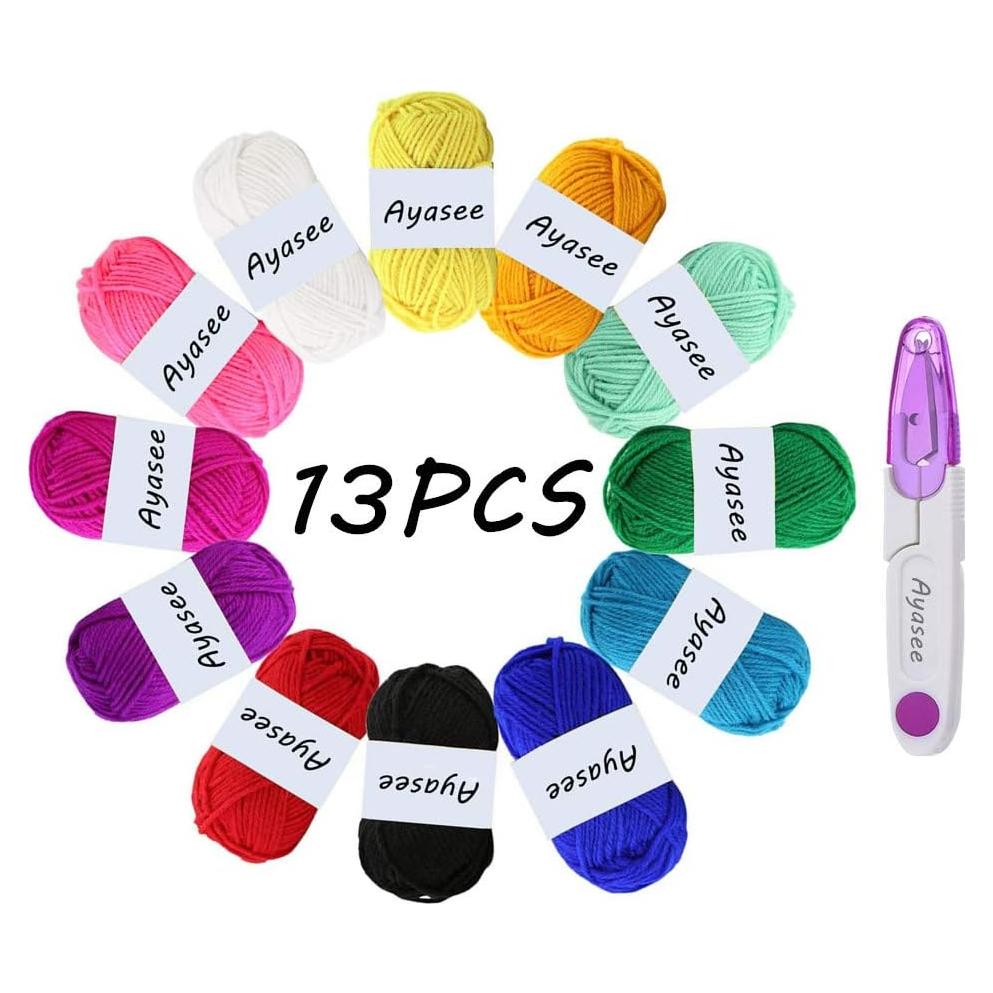 Kit de Hilo Acrílico para Ganchillo Ayasee - 12 Colores 10g