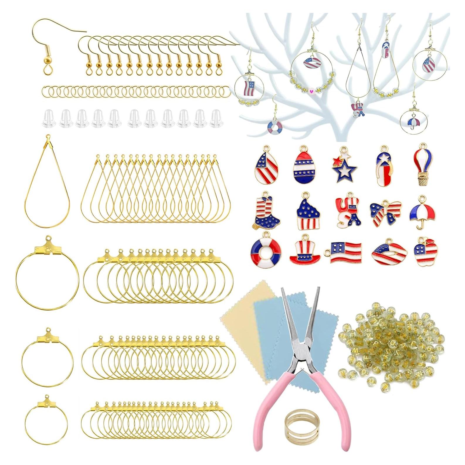 Kit de Fabricación de Pendientes XKCWXY 415 Piezas Dorado