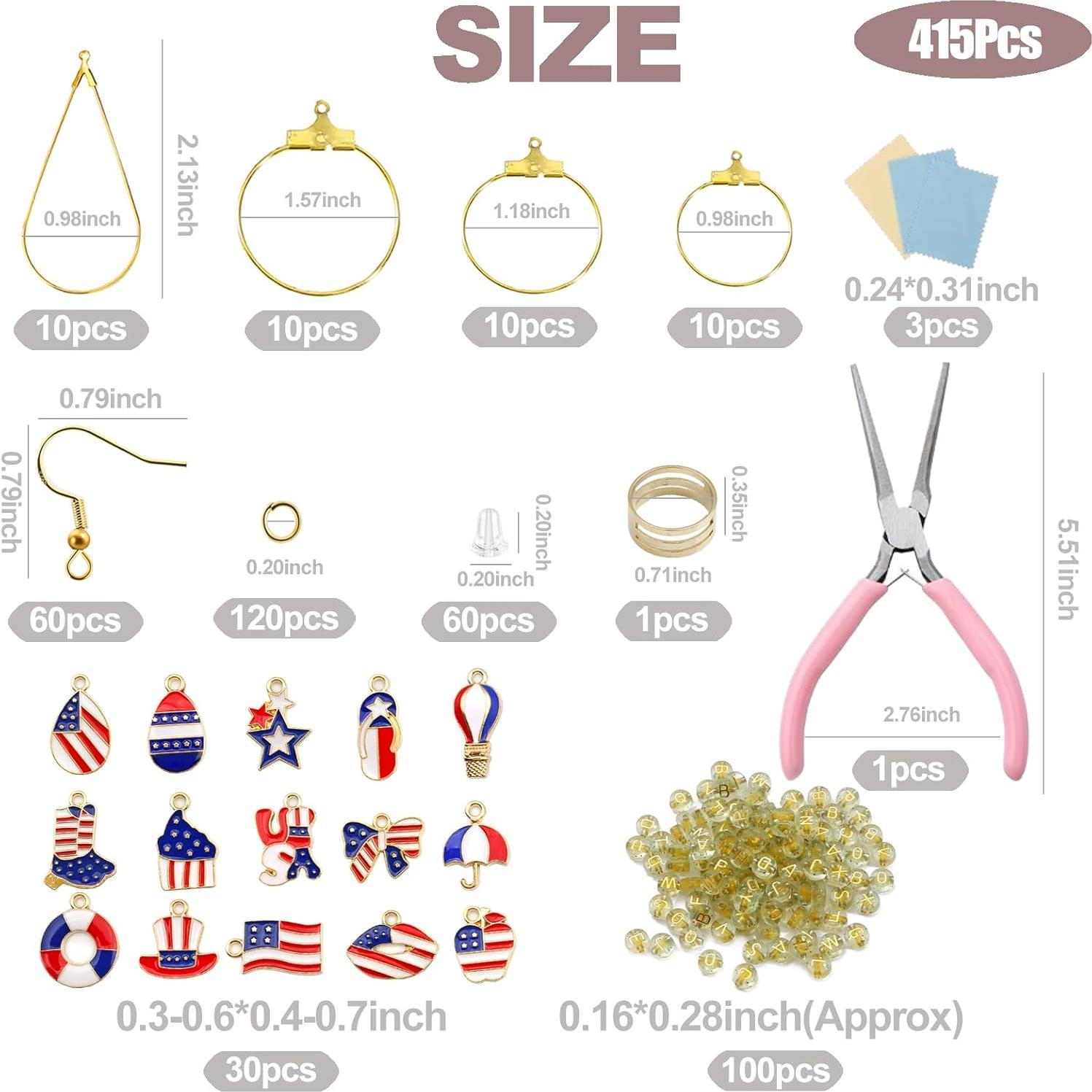 Kit de Fabricación de Pendientes XKCWXY 415 Piezas Dorado