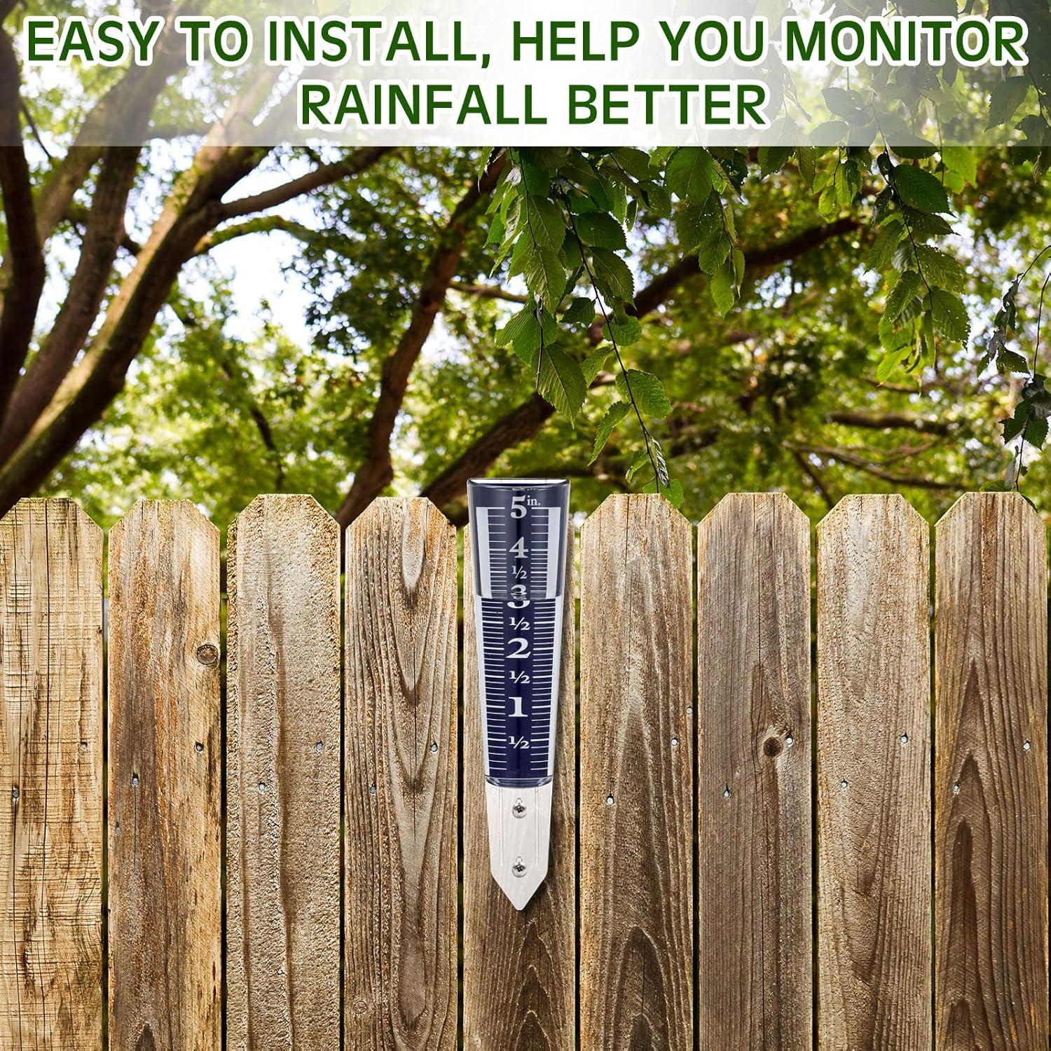 Pluviómetros Yexiya 2 Pcs 31.5 cm Acrílico Fácil de Leer