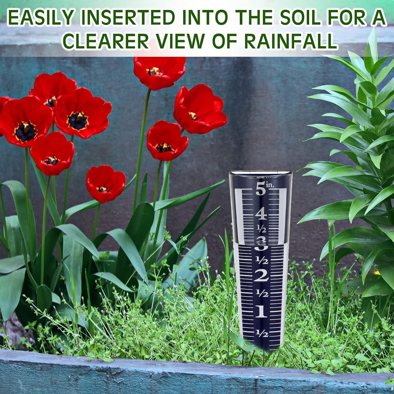 Pluviómetros Yexiya 2 Pcs 31.5 cm Acrílico Fácil de Leer