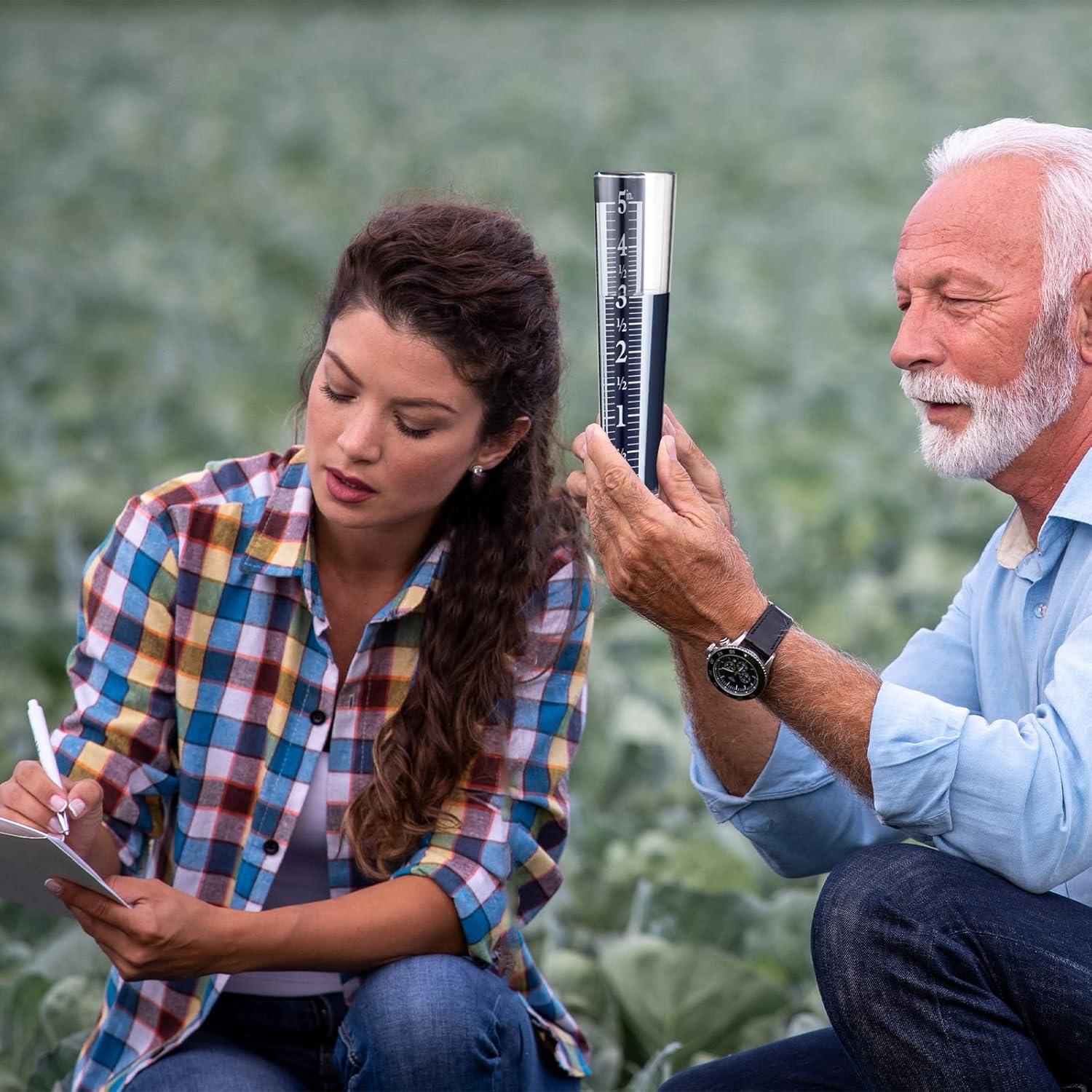 Pluviómetros Yexiya 2 Pcs 31.5 cm Acrílico Fácil de Leer