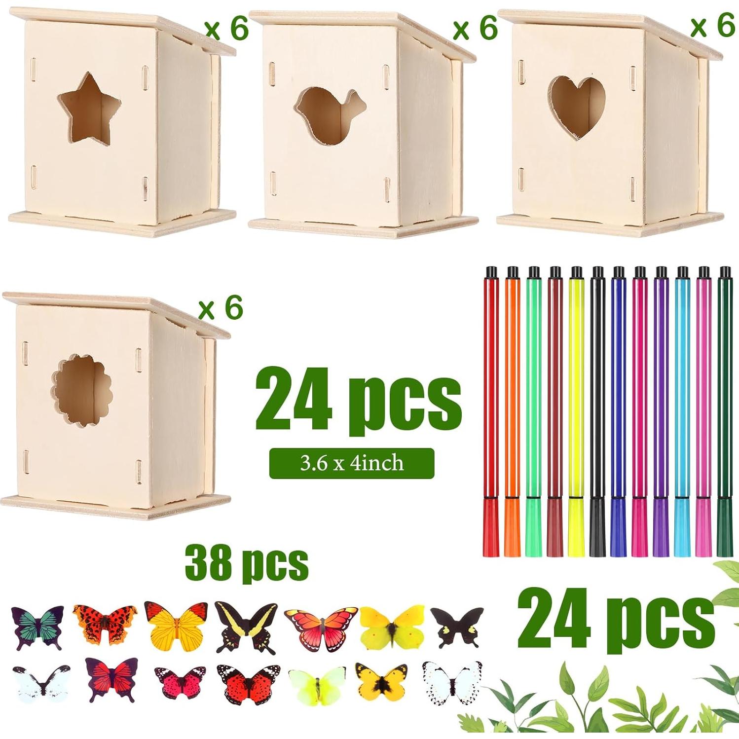 Kit de Casa para Aves de Madera DIY Outus 24 Piezas