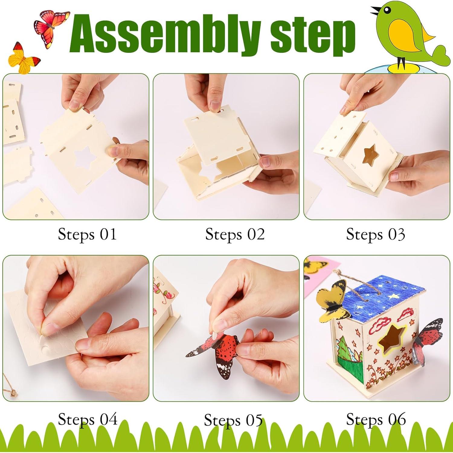 Kit de Casa para Aves de Madera DIY Outus 24 Piezas