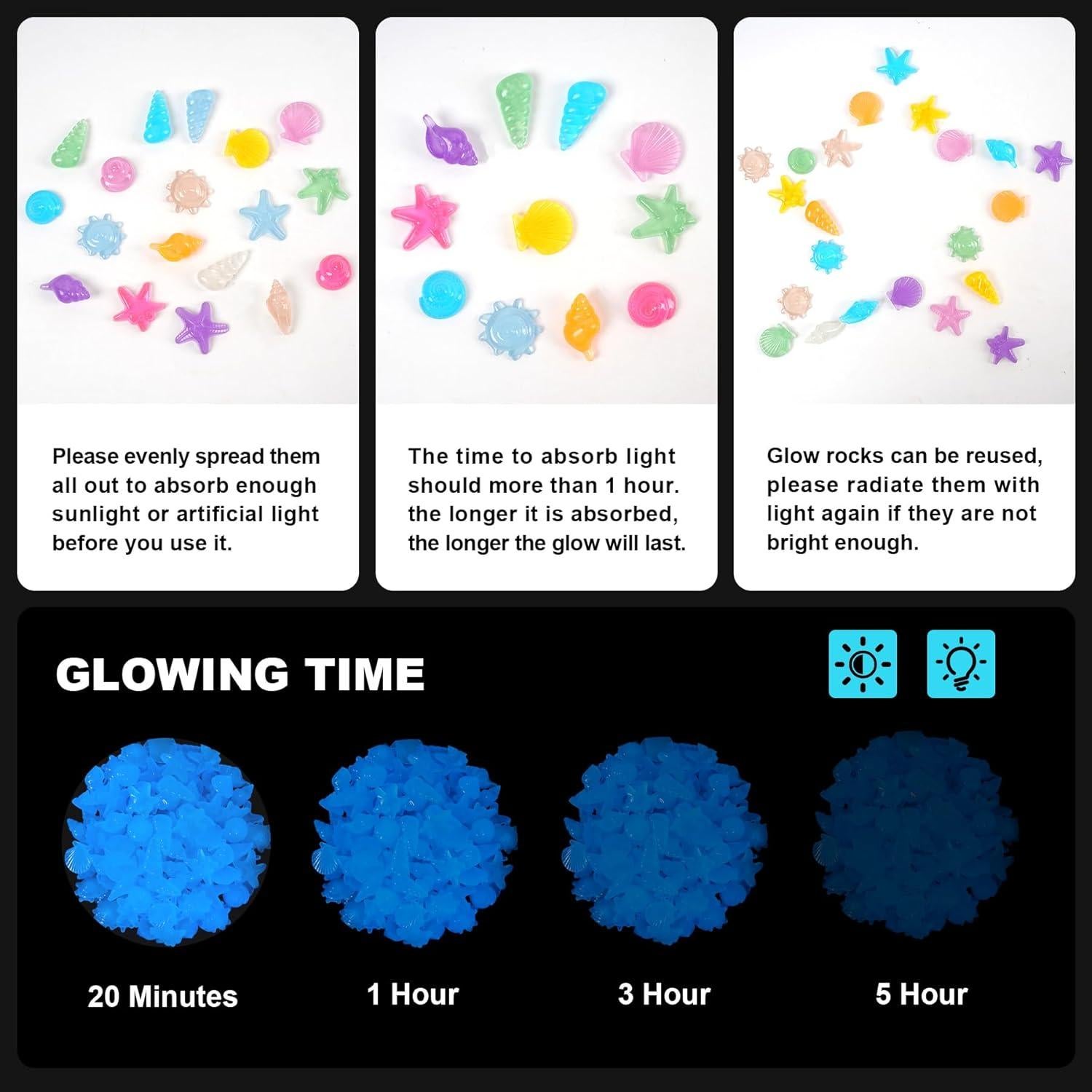 Piedras Luminiscentes para Acuario Kaiyuan Dinastía 100pc Azul