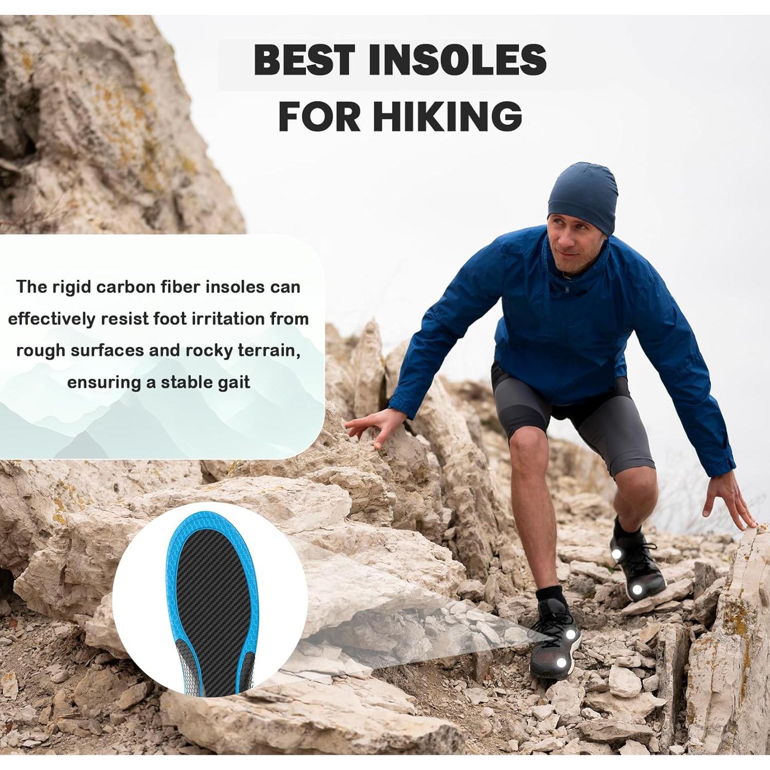 Plantillas de Soporte Welnove para Senderismo 2XL Negro