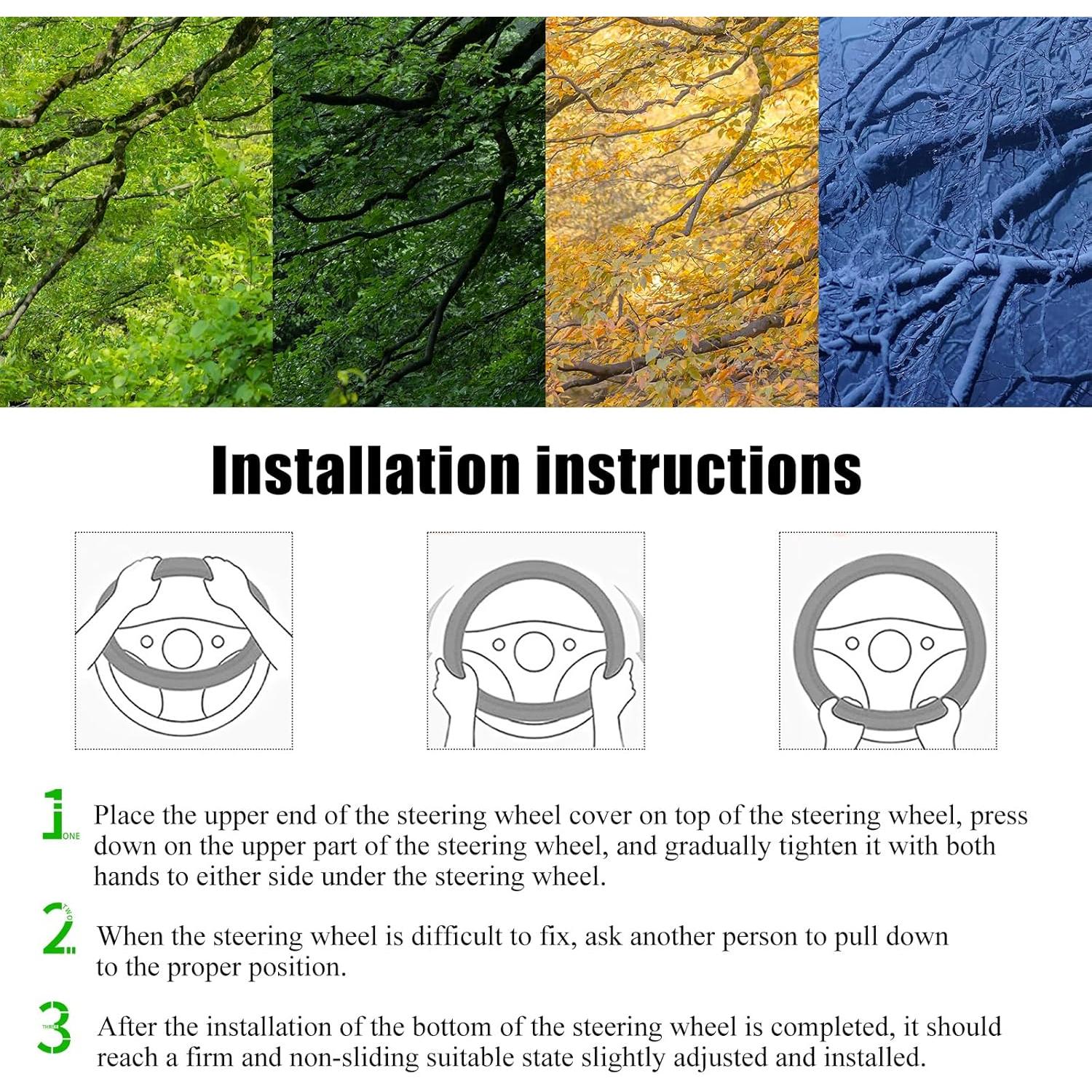 Cubierta de Volante de Coche Peluda SHMZK 37-38 cm Antideslizante