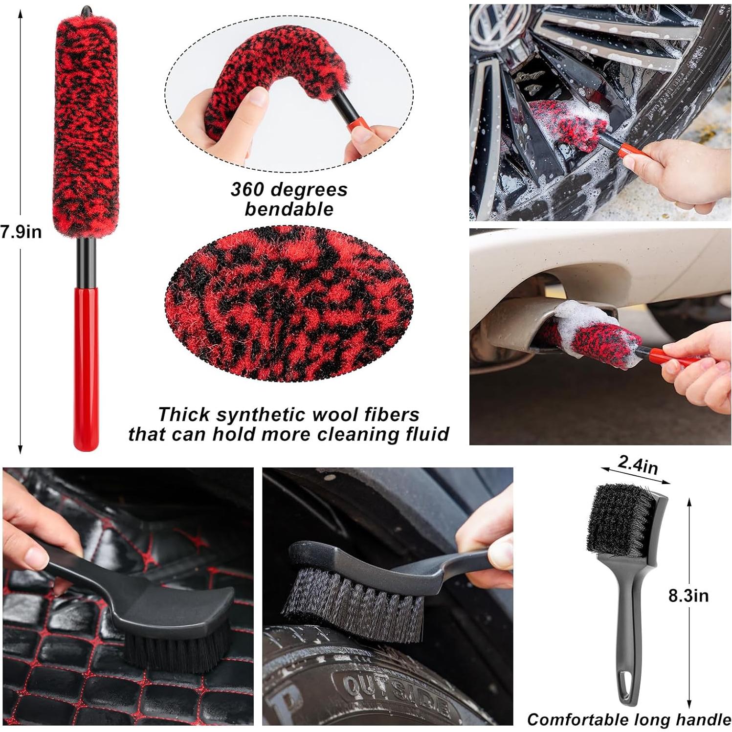 Kit de limpieza de coche 16 piezas GPUSFAK con pistola de espuma