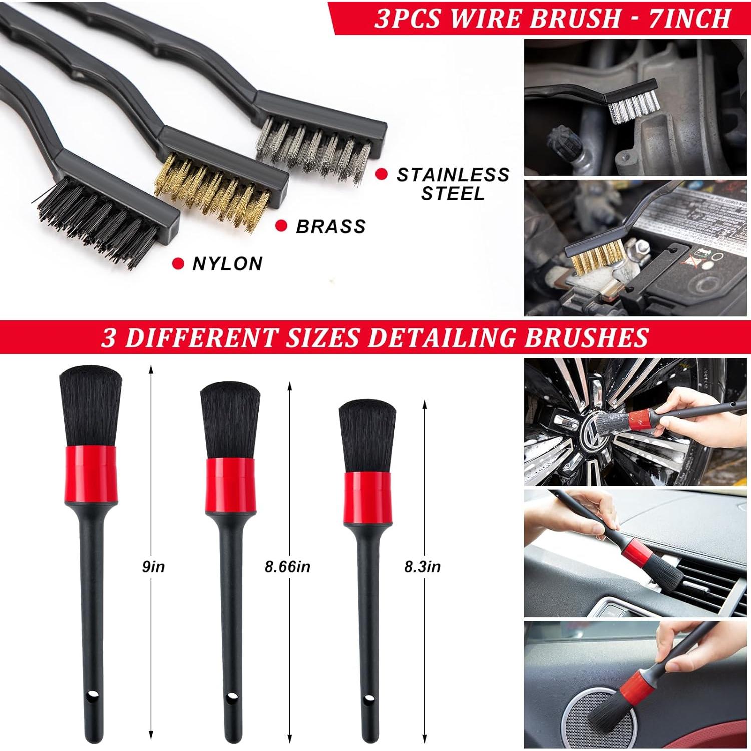 Kit de limpieza de coche 16 piezas GPUSFAK con pistola de espuma