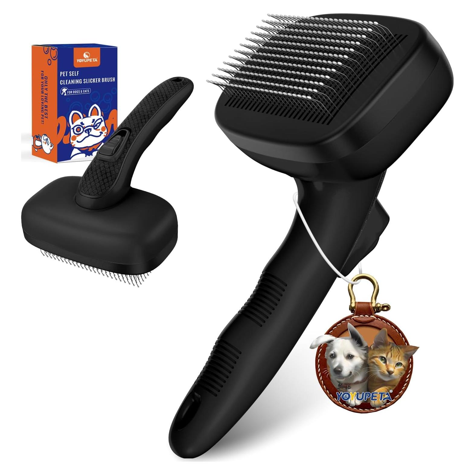 Cepillo Autolimpiante para Mascotas Joy-Pet, Negro, 19cm