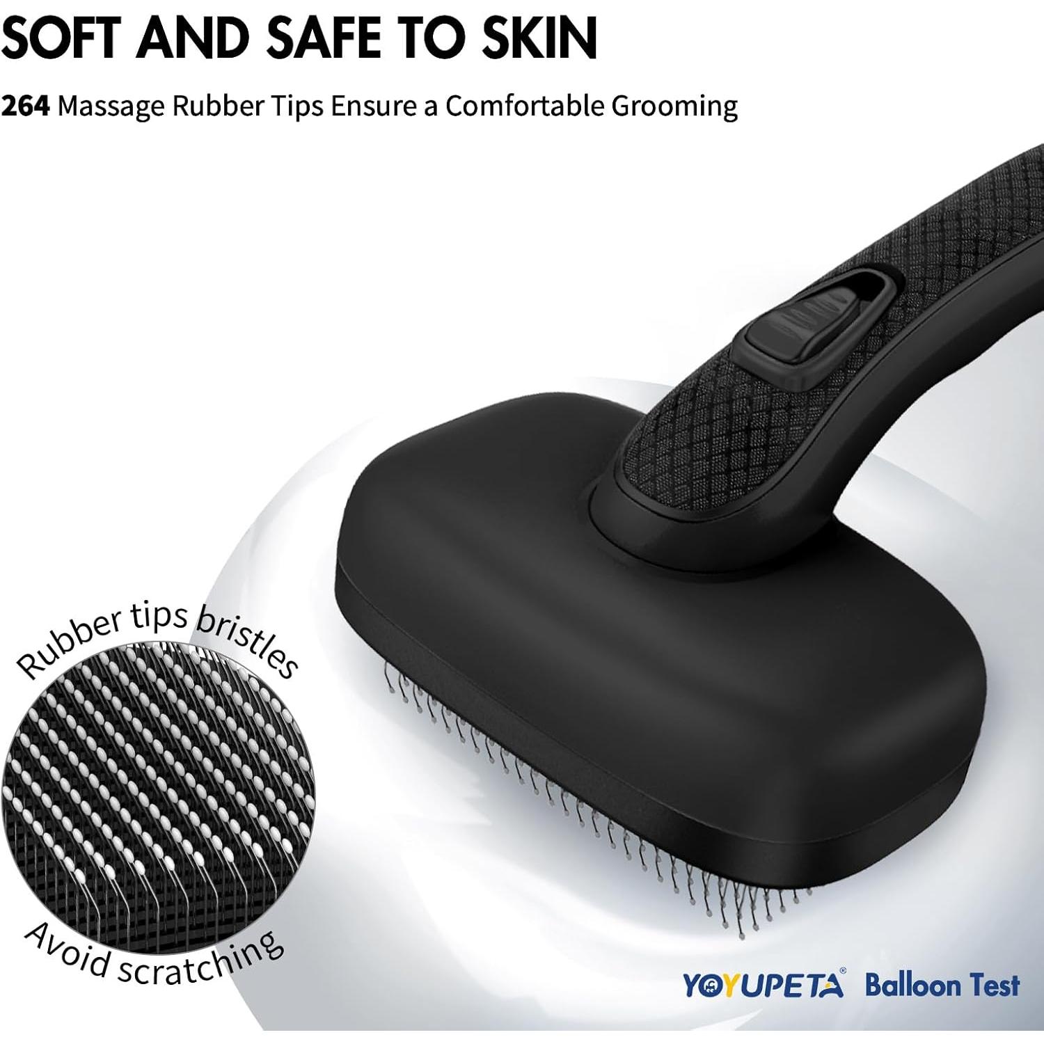 Cepillo Autolimpiante para Mascotas Joy-Pet, Negro, 19cm