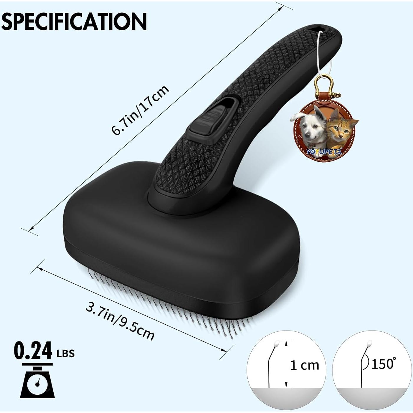 Cepillo Autolimpiante para Mascotas Joy-Pet, Negro, 19cm