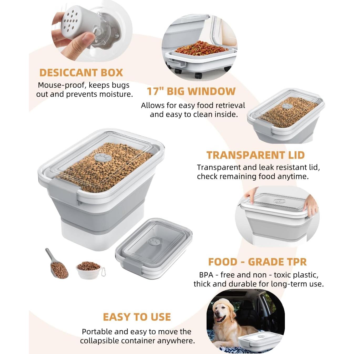 Contenedor de Almacenamiento Plegable DDMOMMY 9L para Comida de Perros