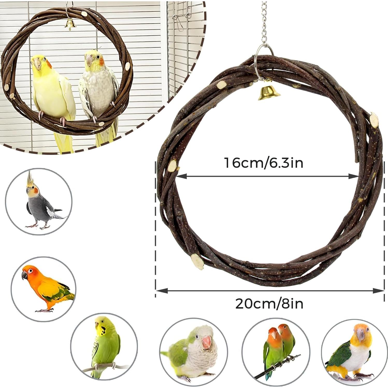 Columpio para Aves Jevnd Madera de Manzana Natural 20.32 cm