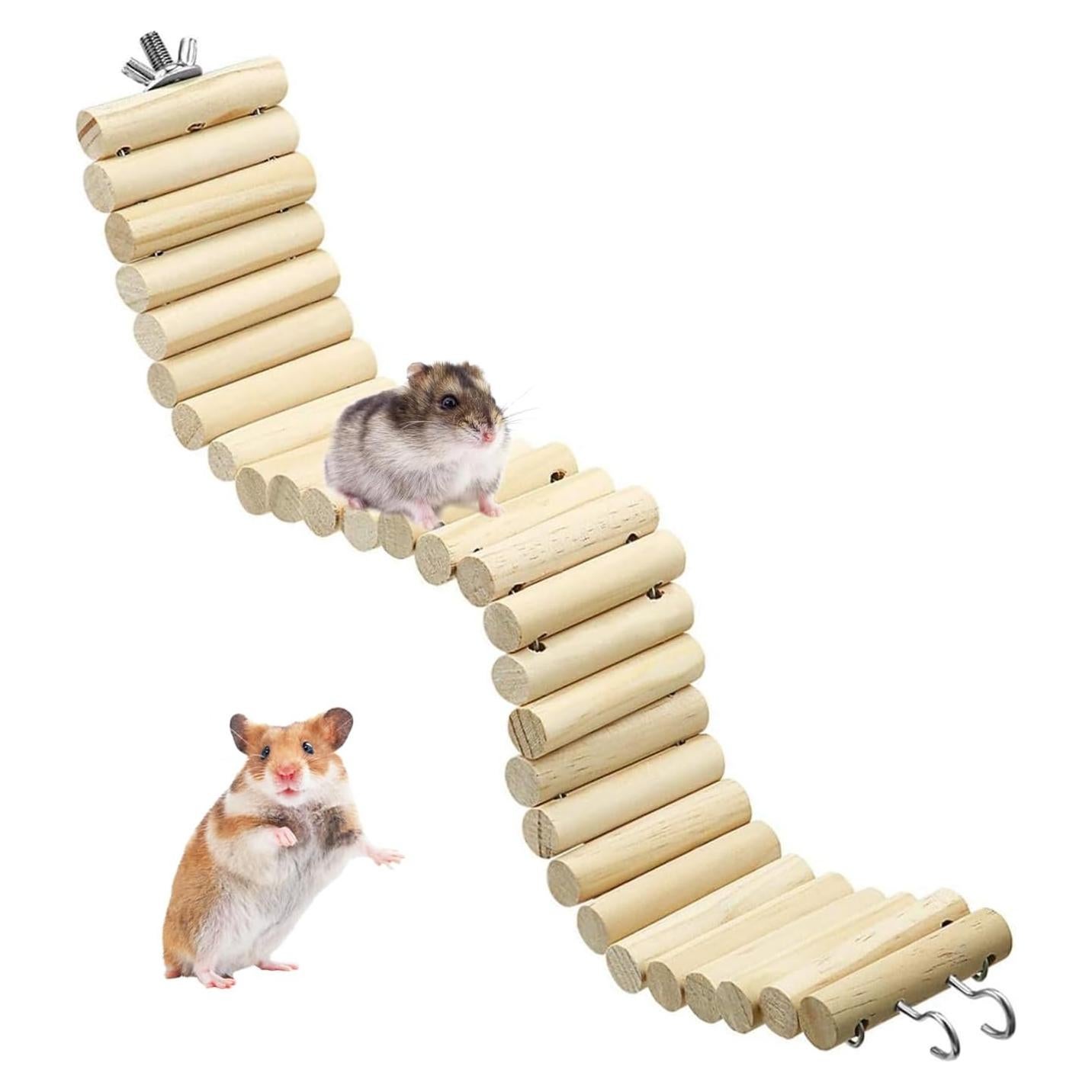 Puente Bendy de Madera Natural para Hámster 40x6 cm