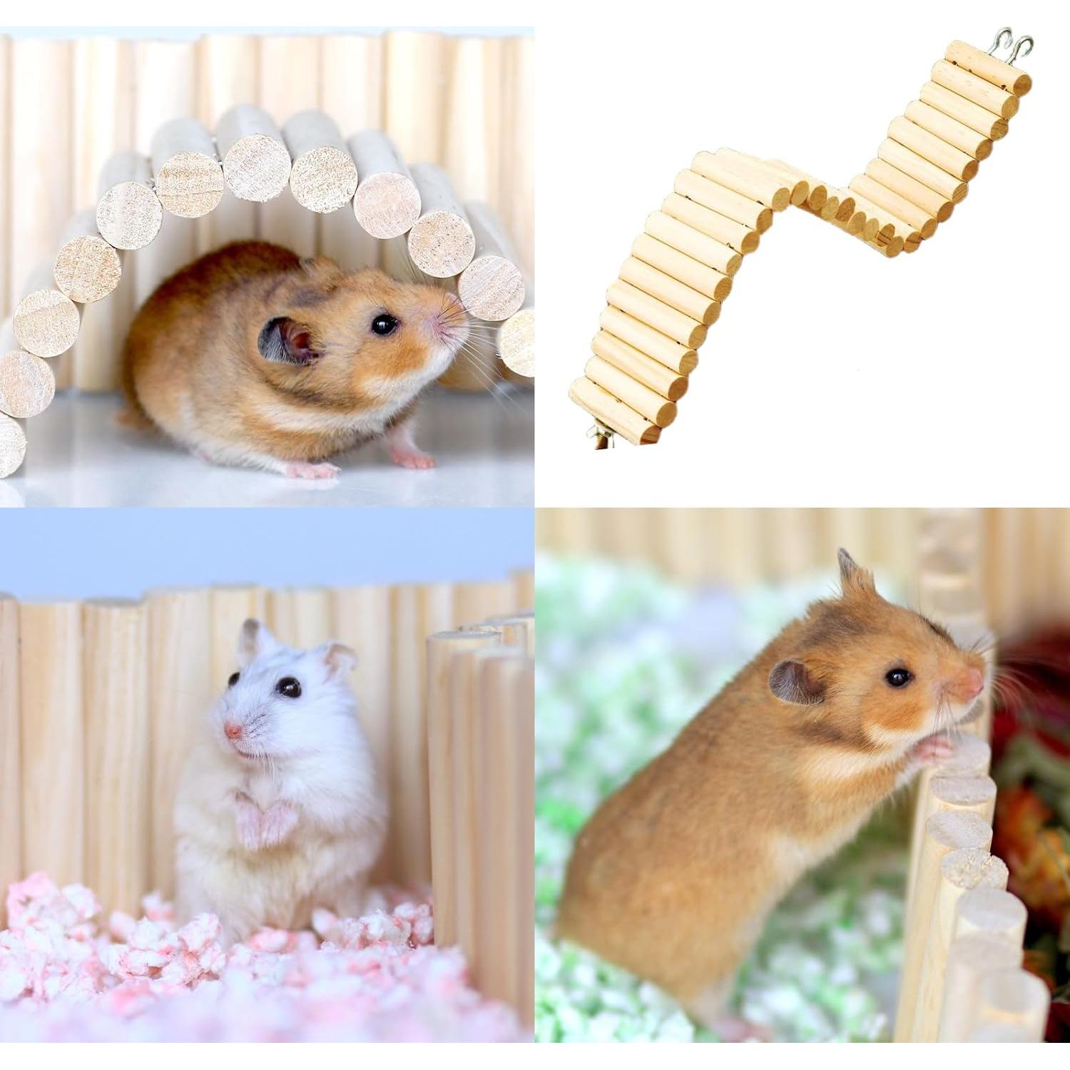 Puente Bendy de Madera Natural para Hámster 40x6 cm