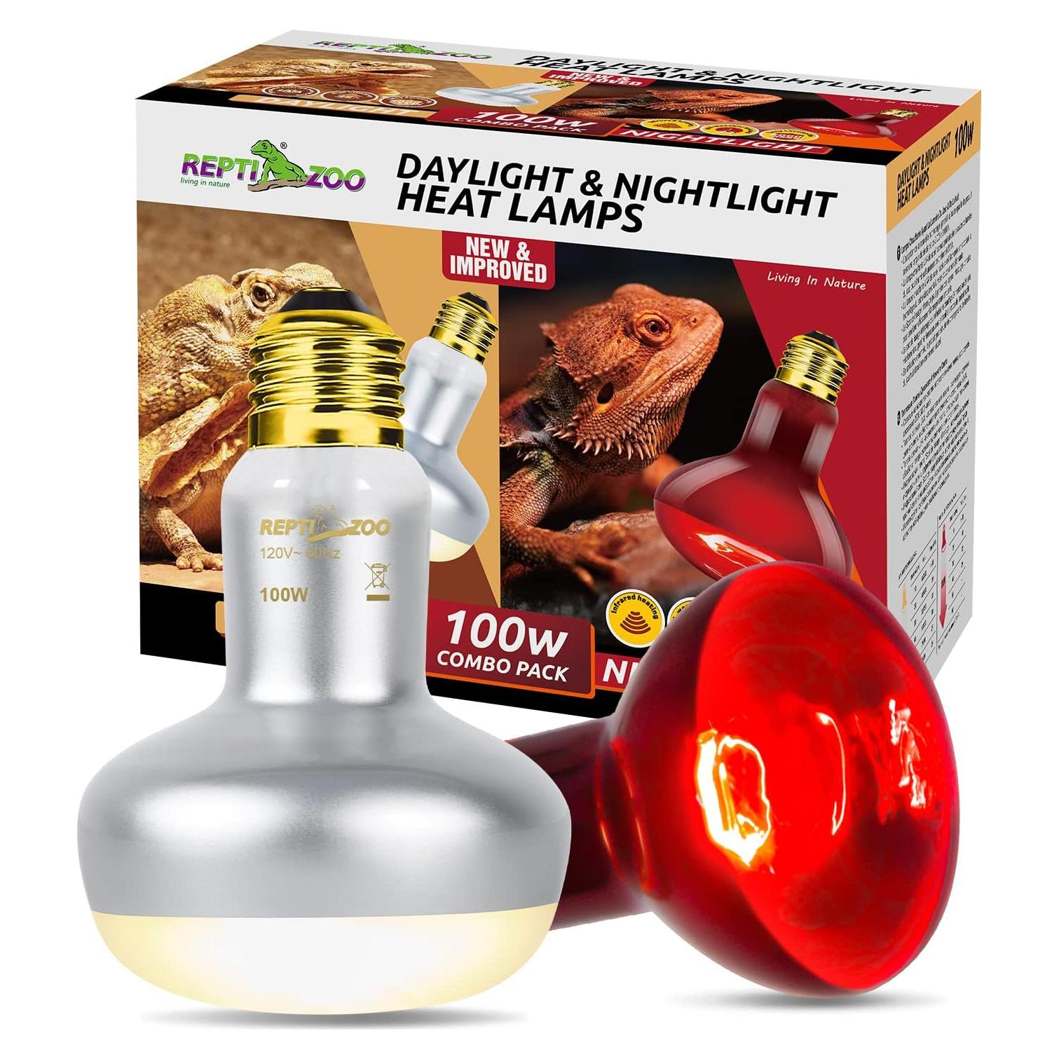 Bombillas de Calor para Reptiles REPTI ZOO 100W Paquete 2