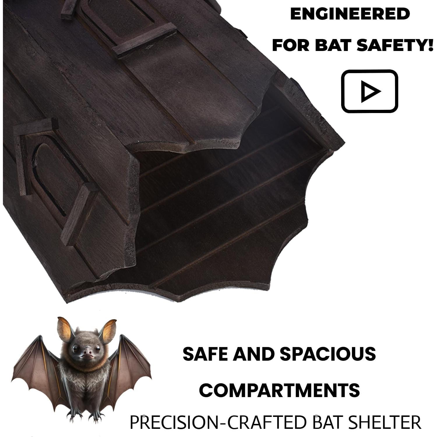 Casa para Murciélagos Ecológica Yiduomile - Refugio de Cedro 36cm