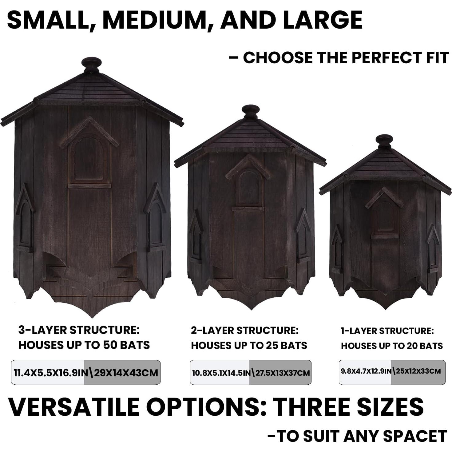 Casa para Murciélagos Ecológica Yiduomile - Refugio de Cedro 36cm