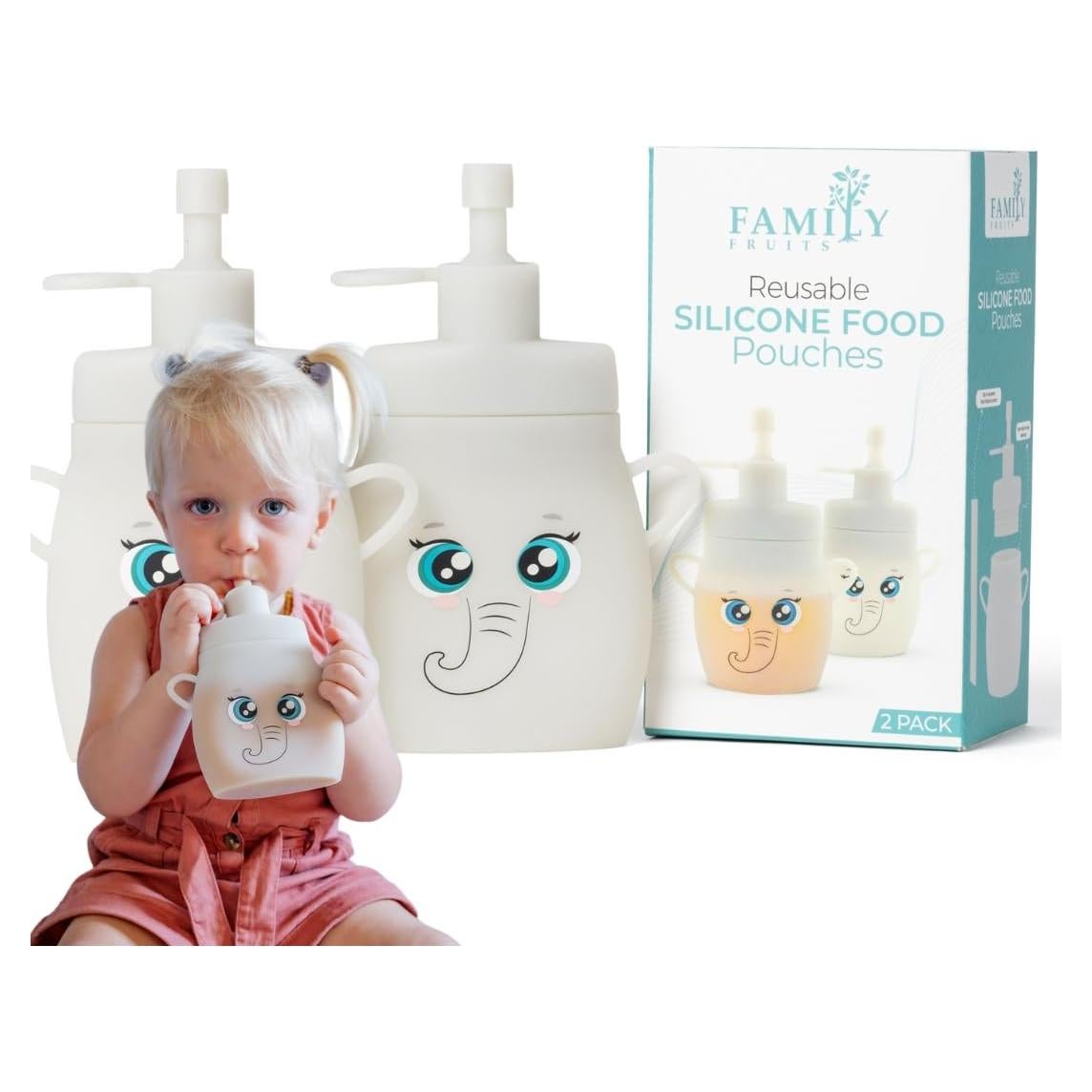 Bolsas Reutilizables de Silicona FAMILY FRUITS 2 Unidades Elefante