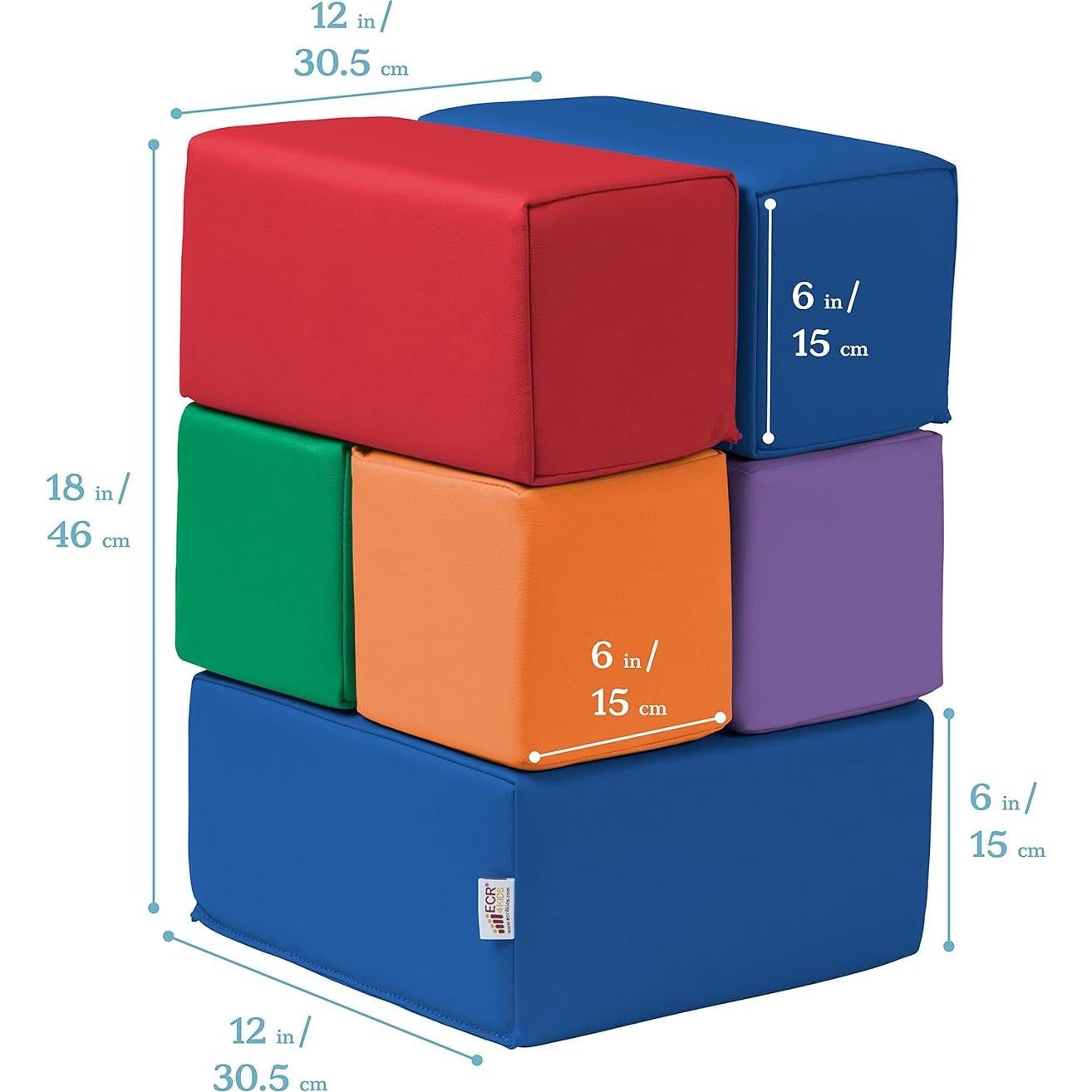 Bloques de Espuma SoftZone ECR4Kids - 7 Piezas para Niños
