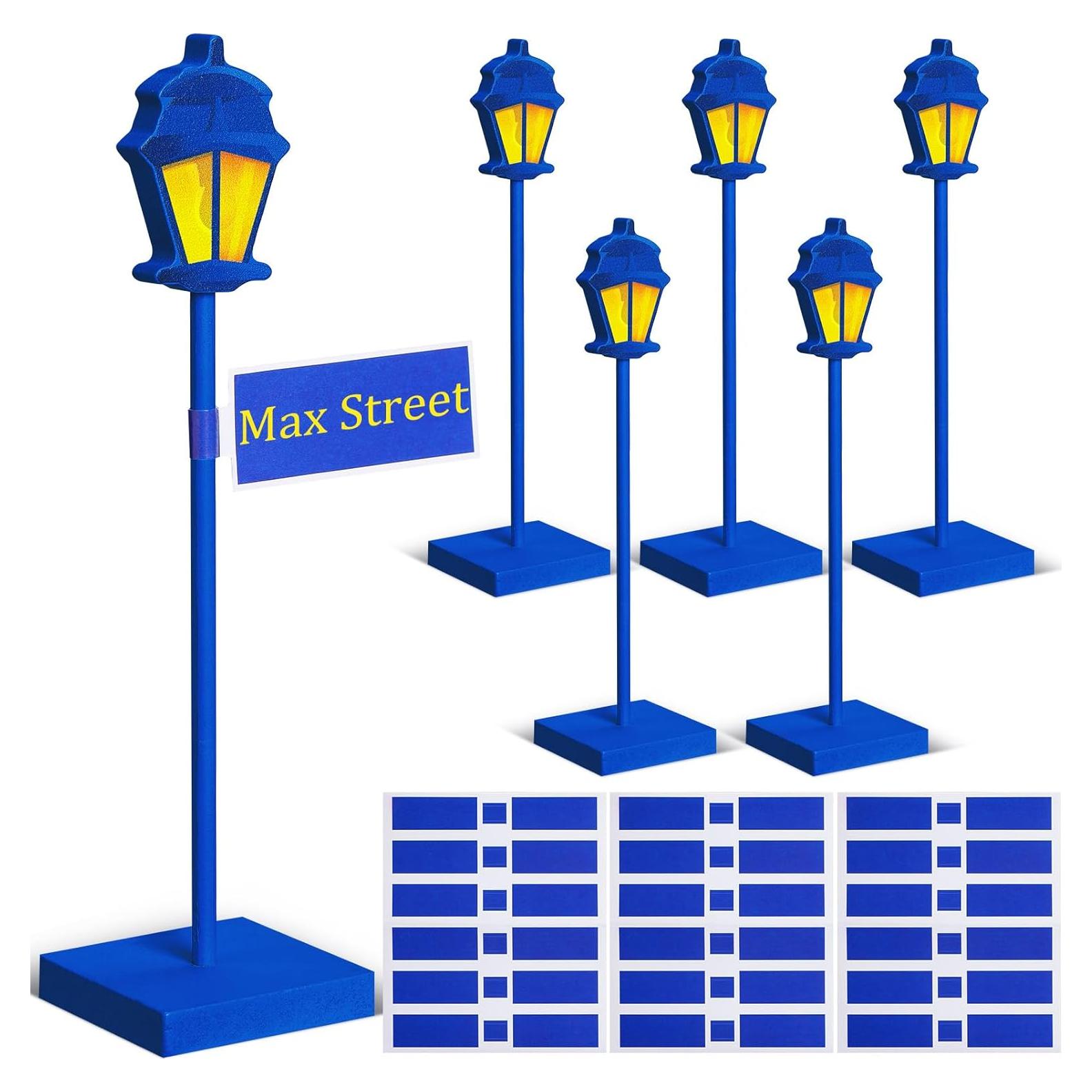 6 Pcs Lámpara Poste Decorativa Colingmill con Etiquetas Azul