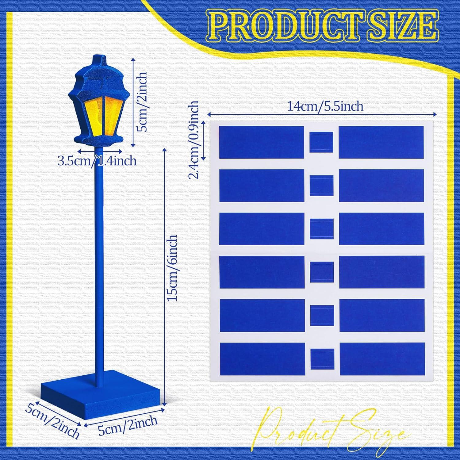 6 Pcs Lámpara Poste Decorativa Colingmill con Etiquetas Azul