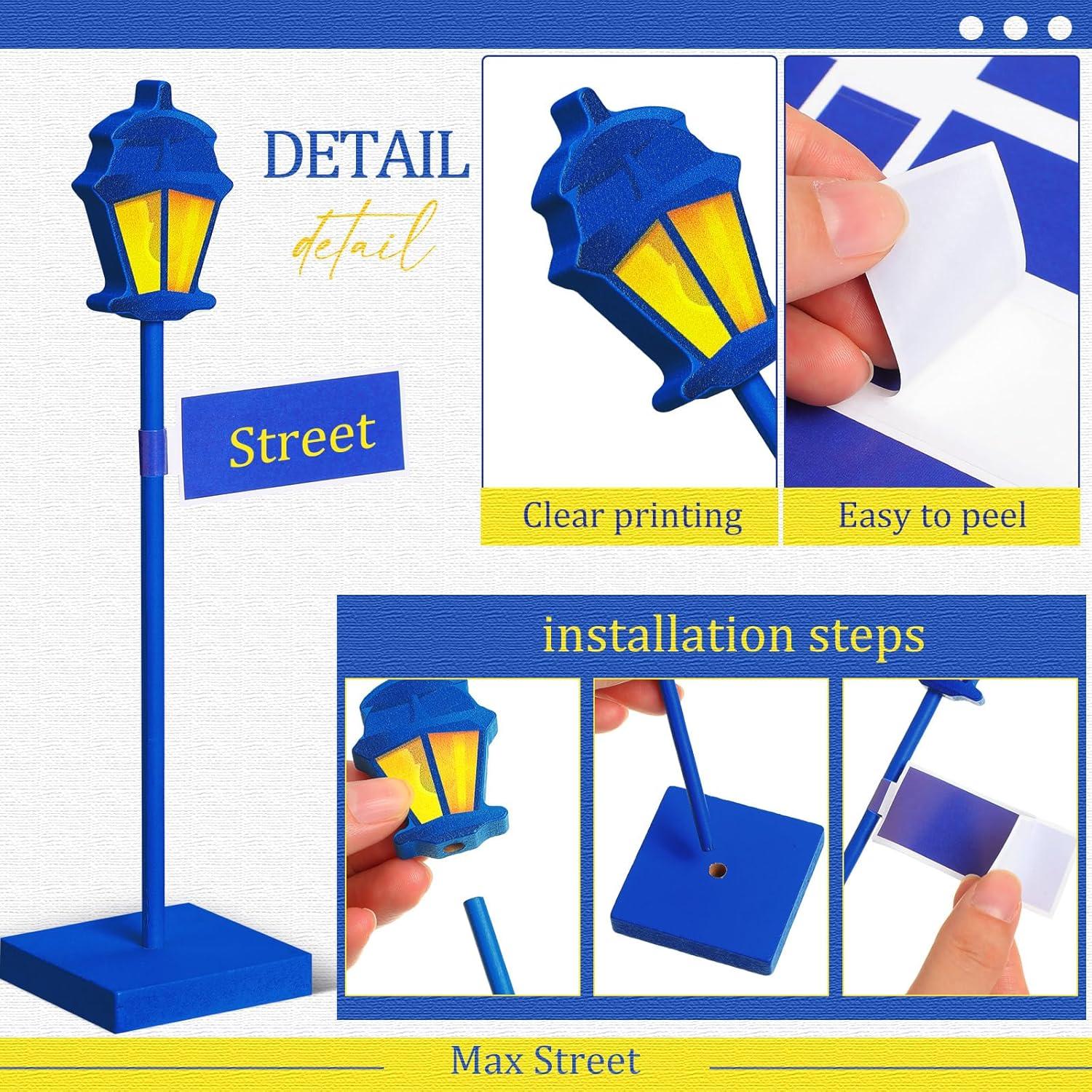 6 Pcs Lámpara Poste Decorativa Colingmill con Etiquetas Azul