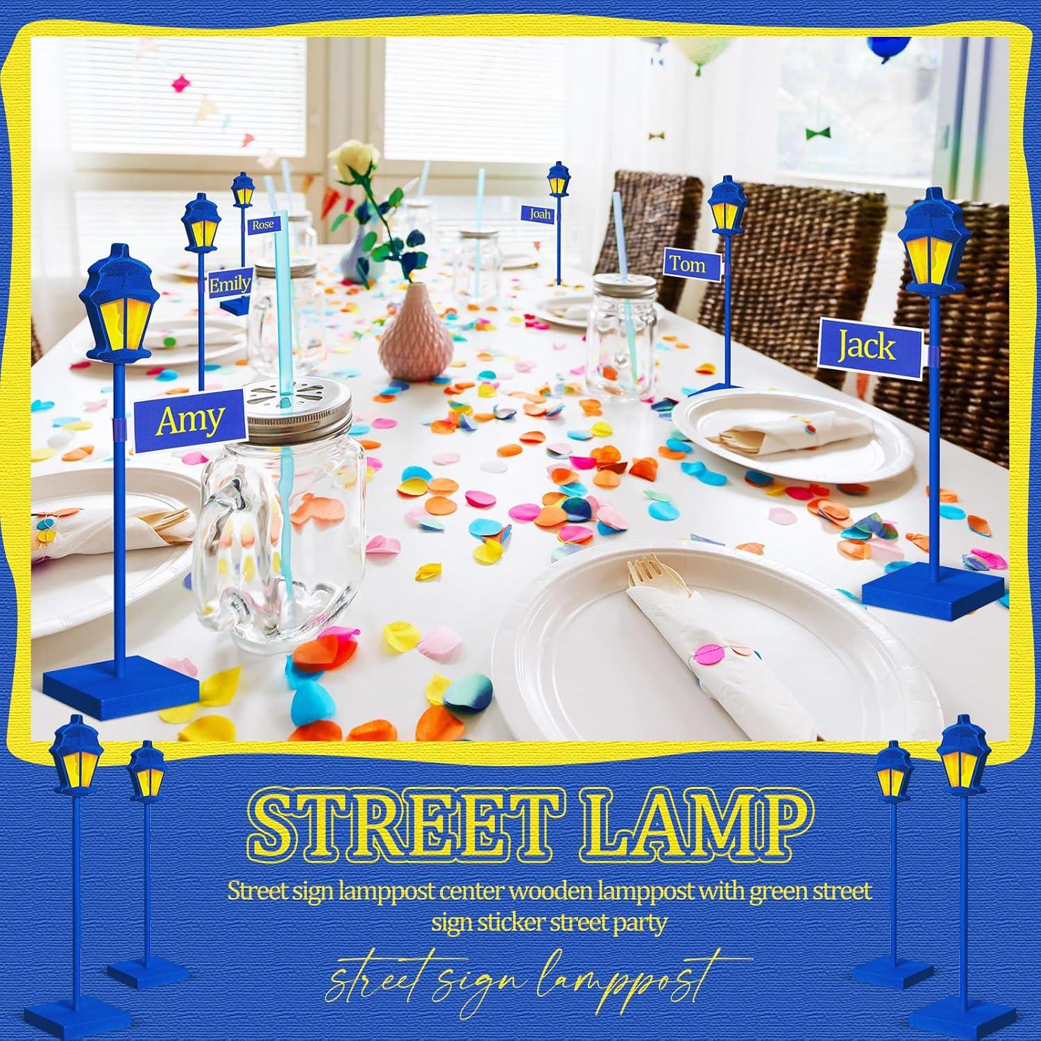 6 Pcs Lámpara Poste Decorativa Colingmill con Etiquetas Azul