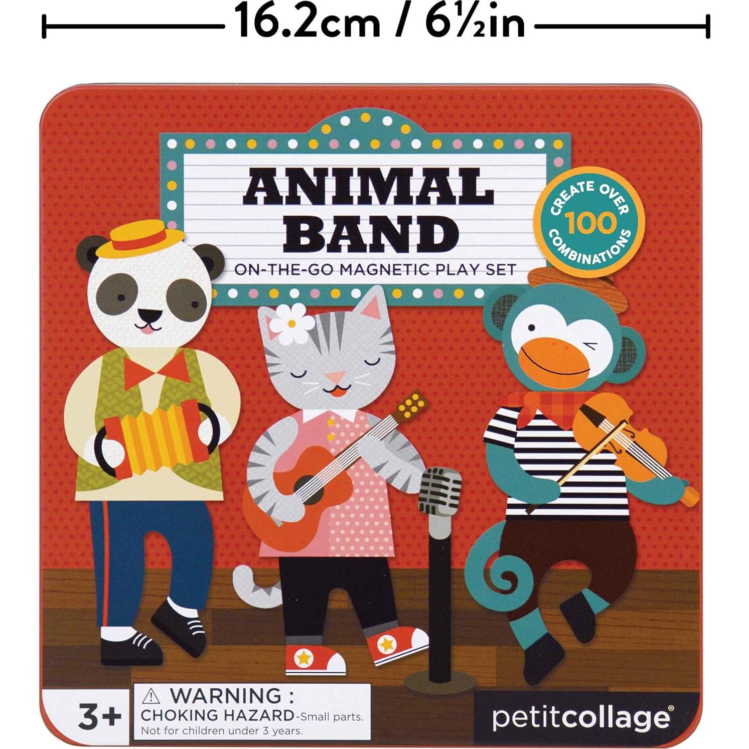 Juego Magnético Petit Collage Banda Animal - 2 Escenas y 25 Piezas