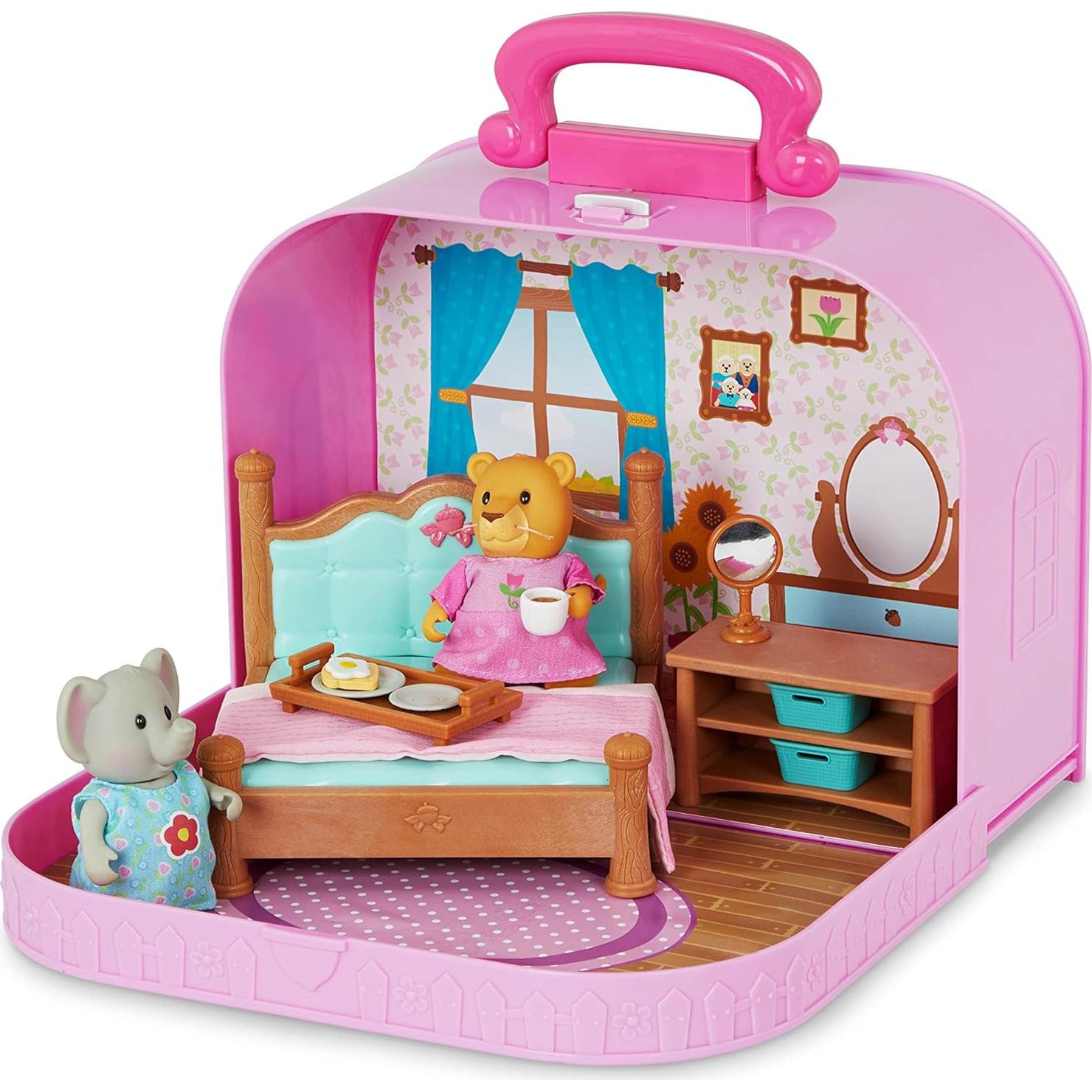 Casa de Muñecas Portátil Li'l Woodzeez con 2 Figuras