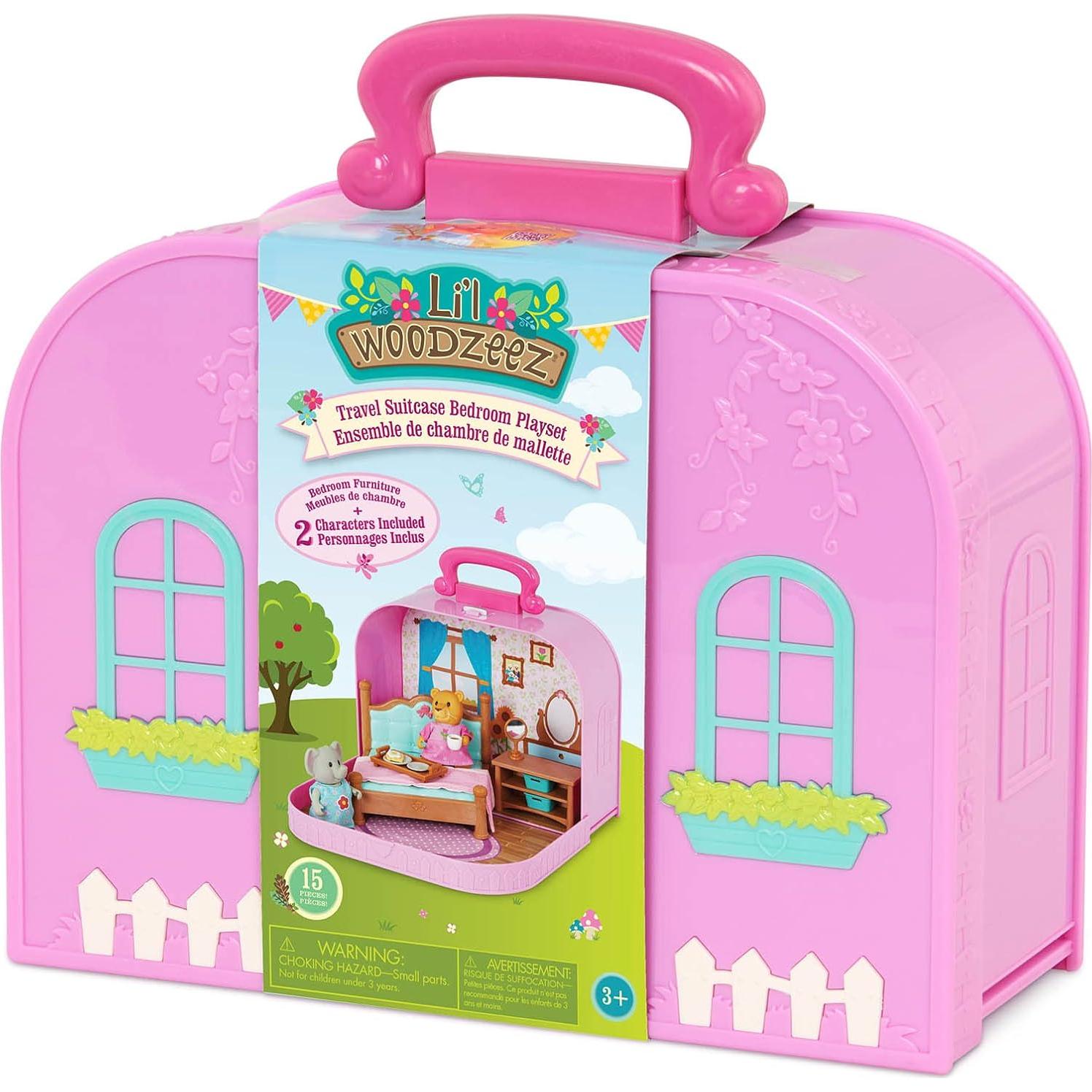 Casa de Muñecas Portátil Li'l Woodzeez con 2 Figuras